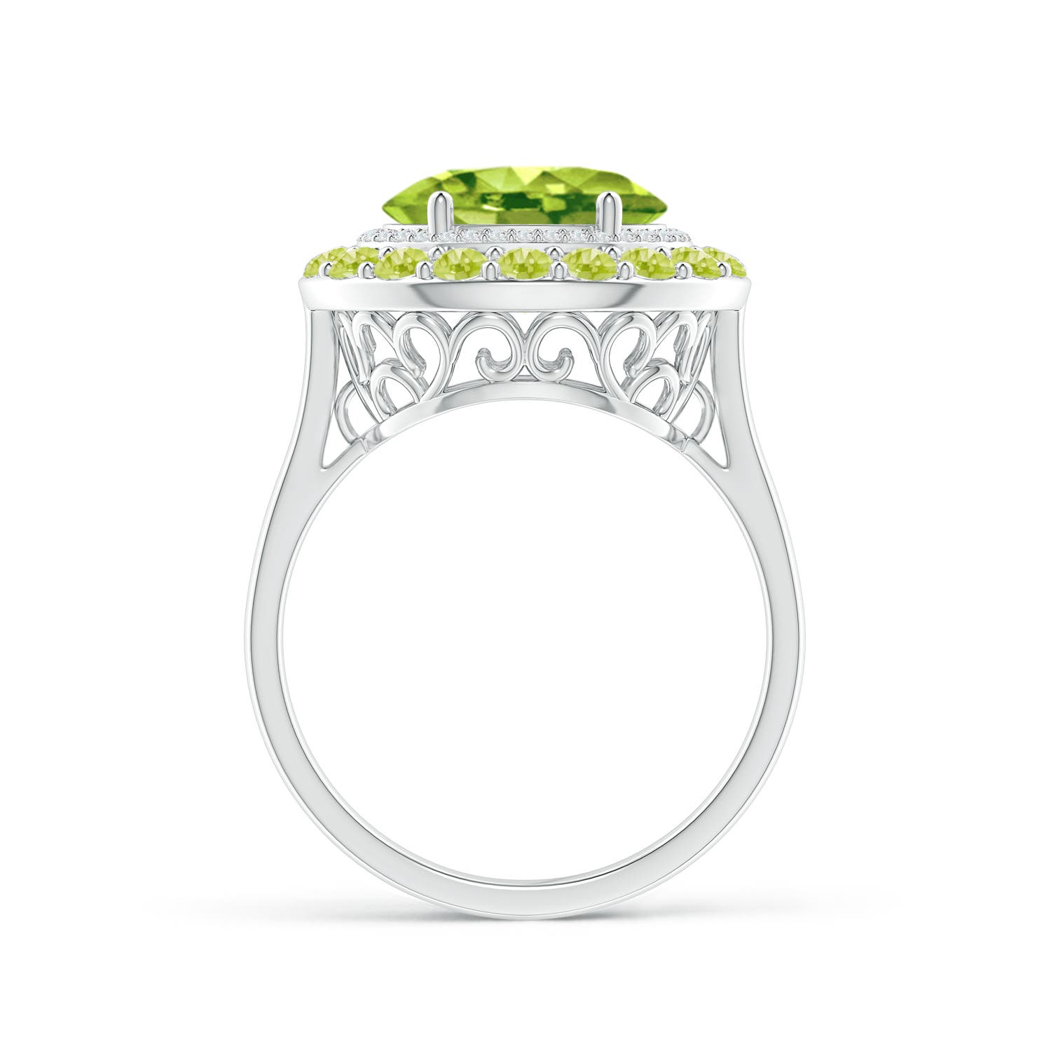 AAA - Peridot / 3.42 CT / 14 KT White Gold