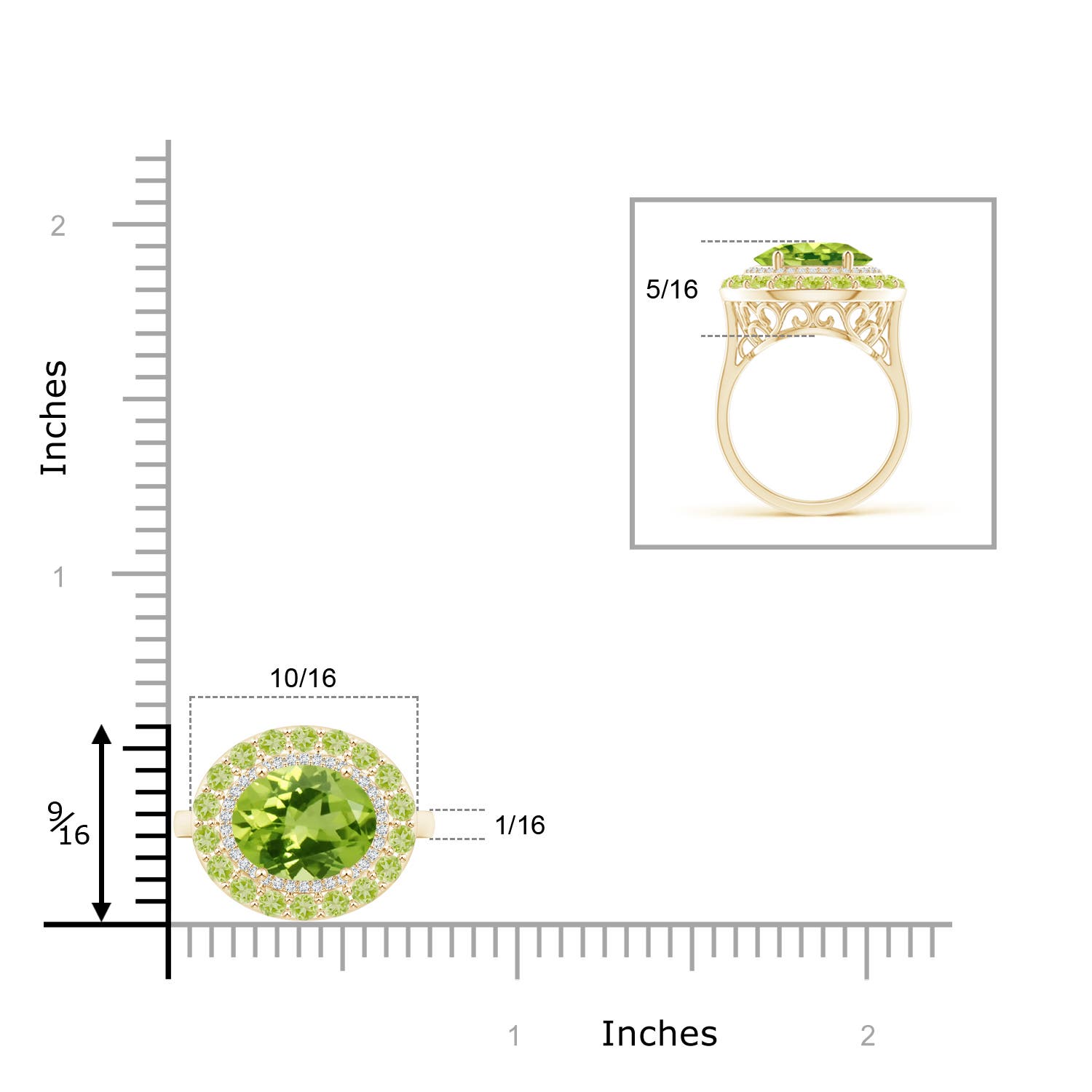 AAA - Peridot / 3.42 CT / 14 KT Yellow Gold