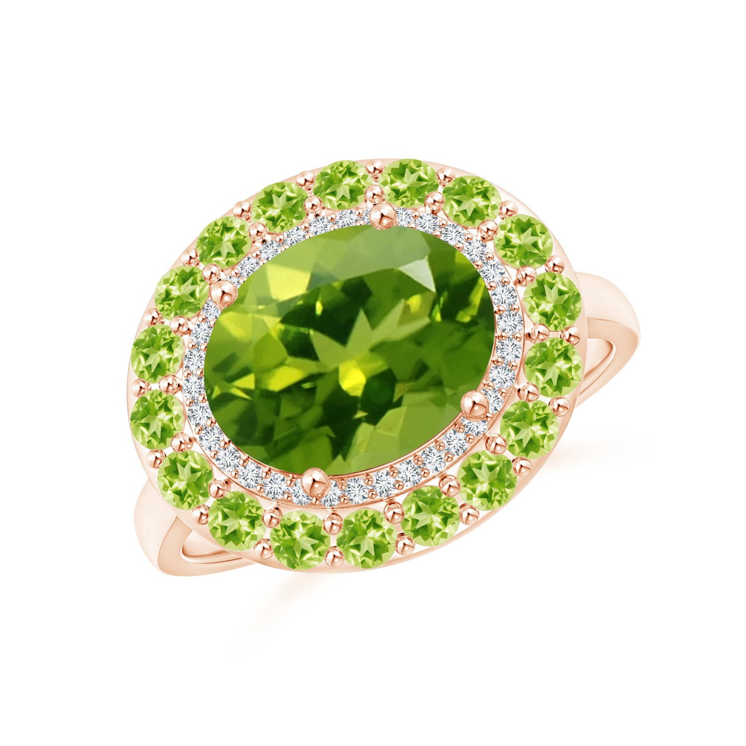 AAAA - Peridot / 3.42 CT / 14 KT Rose Gold