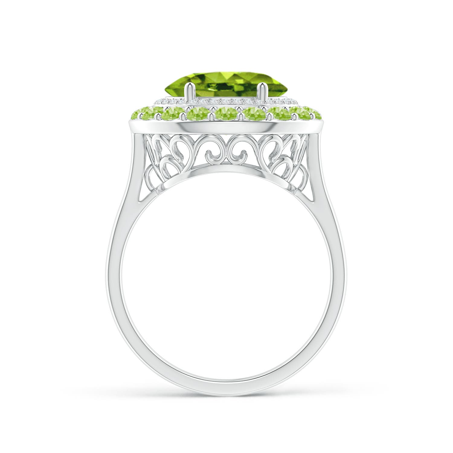 AAAA - Peridot / 3.42 CT / 14 KT White Gold