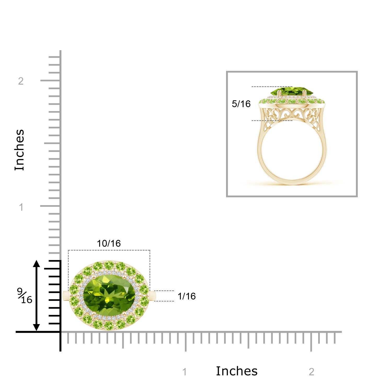 AAAA - Peridot / 3.42 CT / 14 KT Yellow Gold