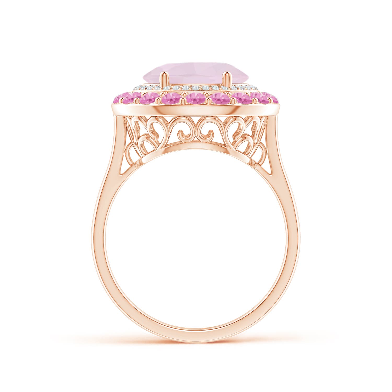 A - Rose Quartz / 3.02 CT / 14 KT Rose Gold