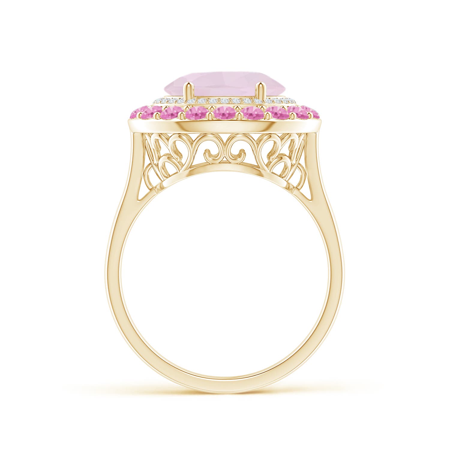 A - Rose Quartz / 3.02 CT / 14 KT Yellow Gold