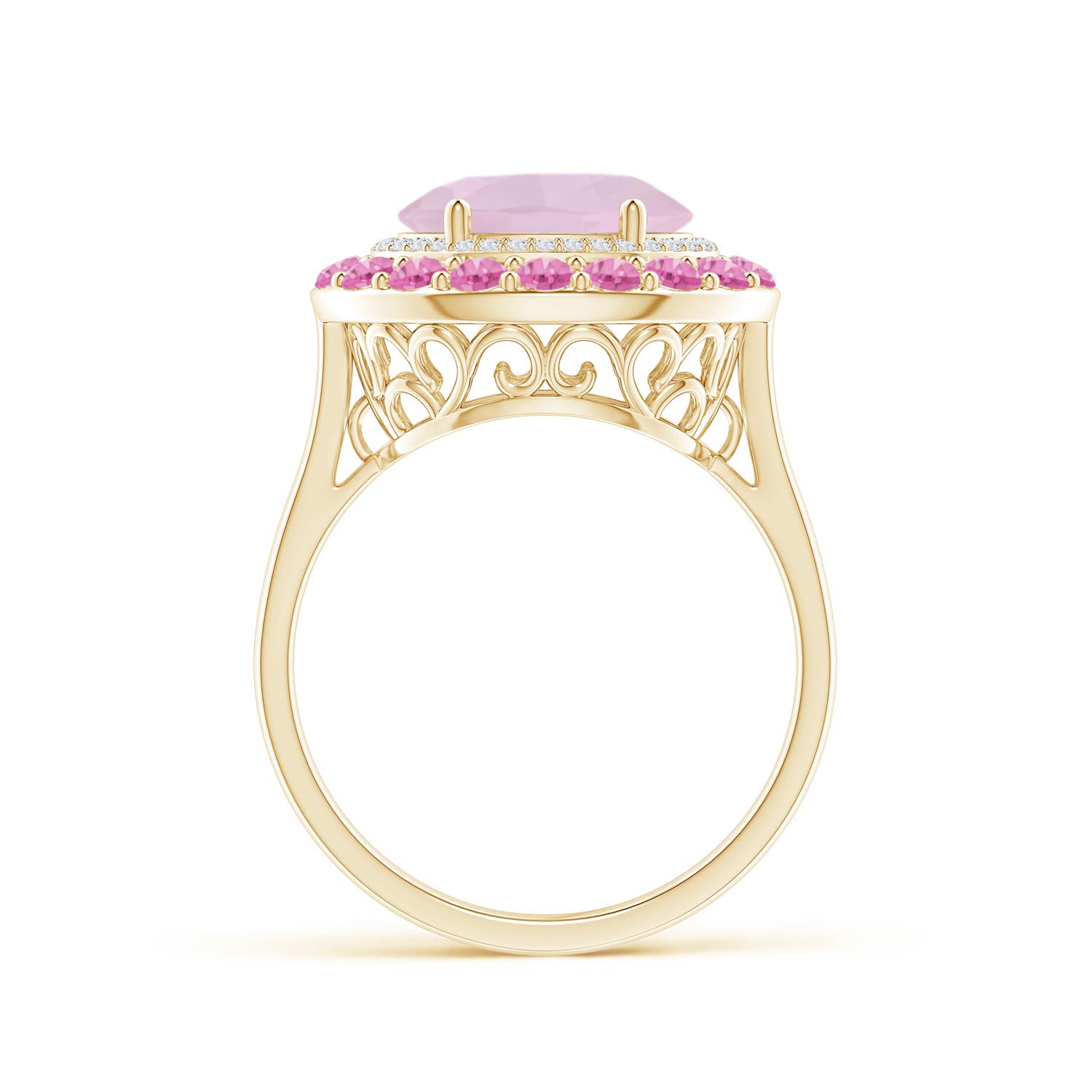 AA - Rose Quartz / 3.02 CT / 14 KT Yellow Gold