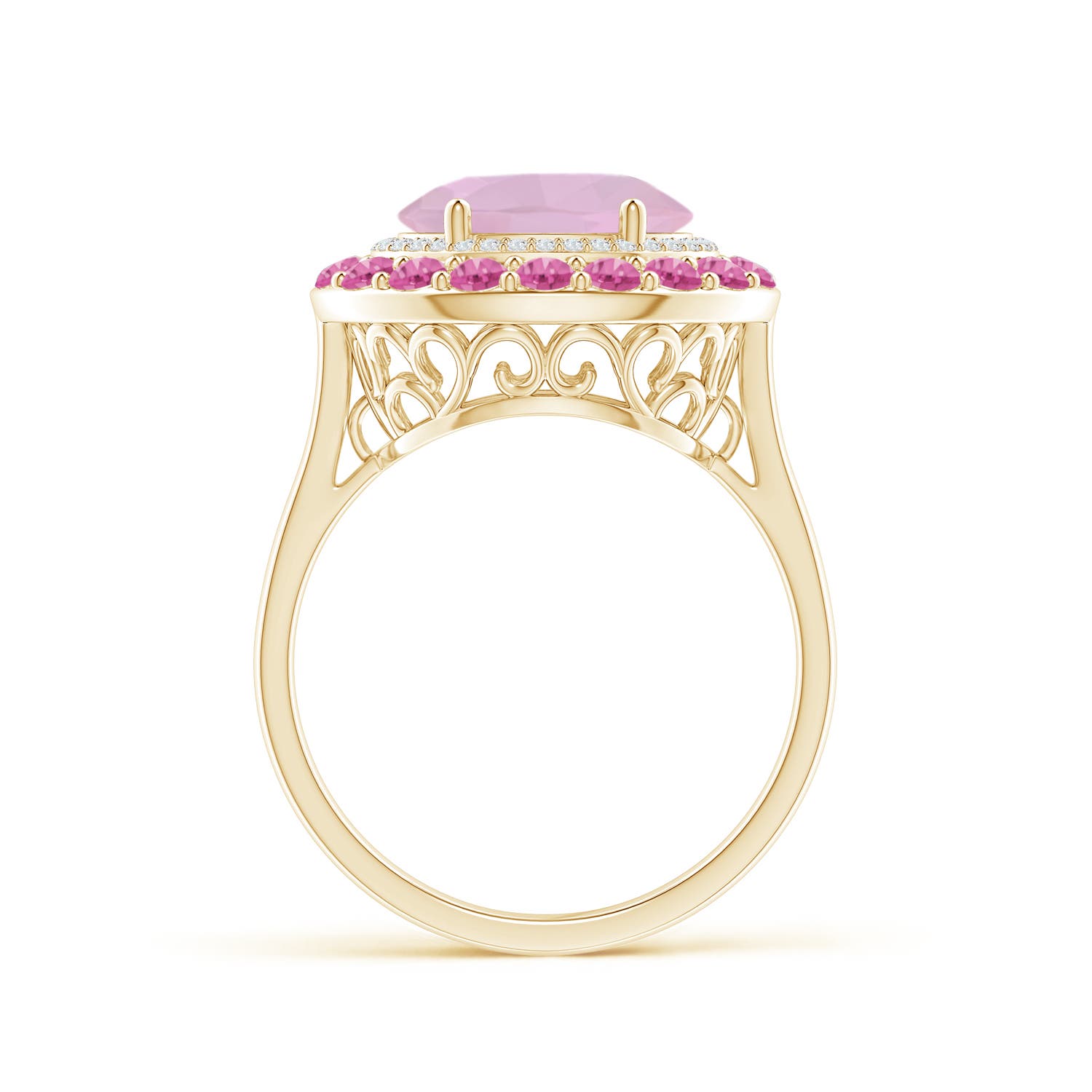 AAA - Rose Quartz / 3.02 CT / 14 KT Yellow Gold