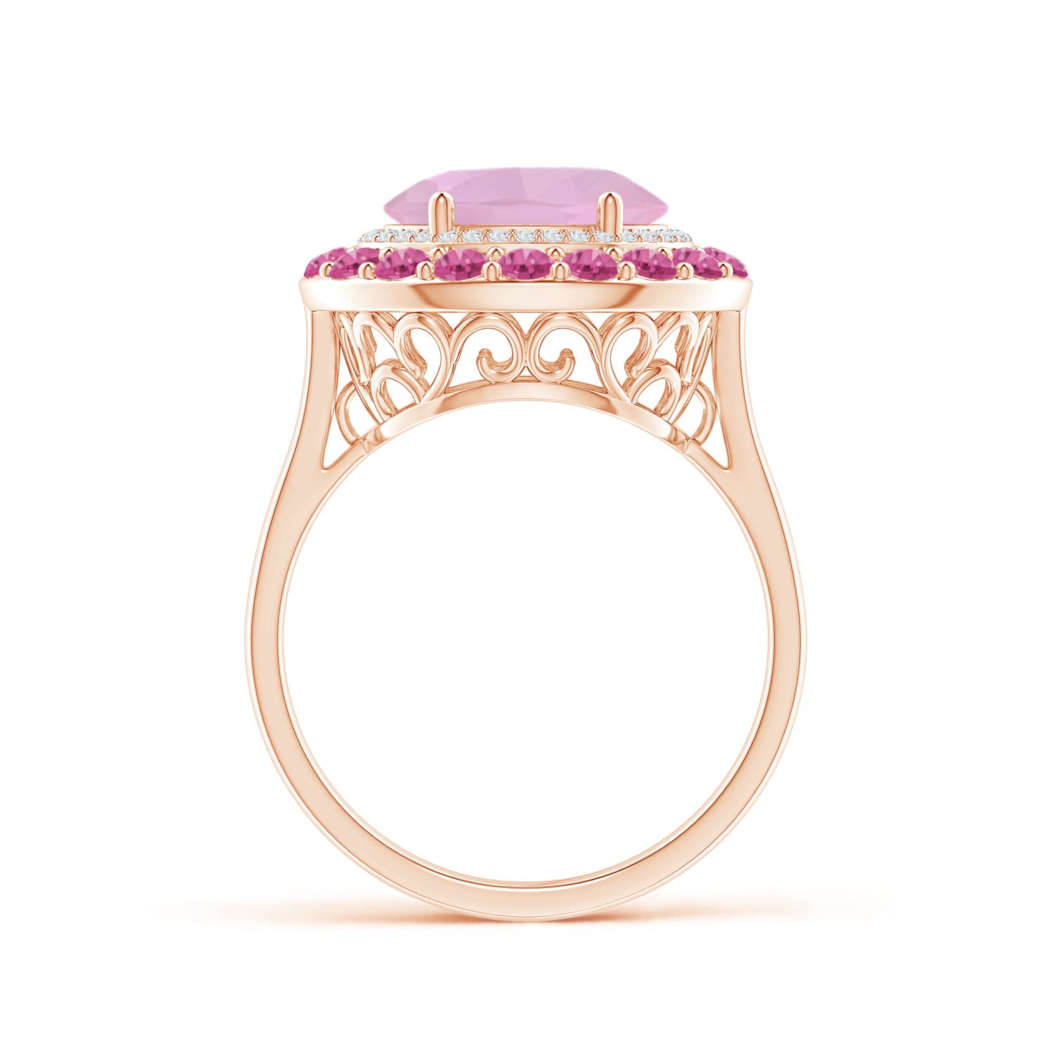 AAAA - Rose Quartz / 3.02 CT / 14 KT Rose Gold