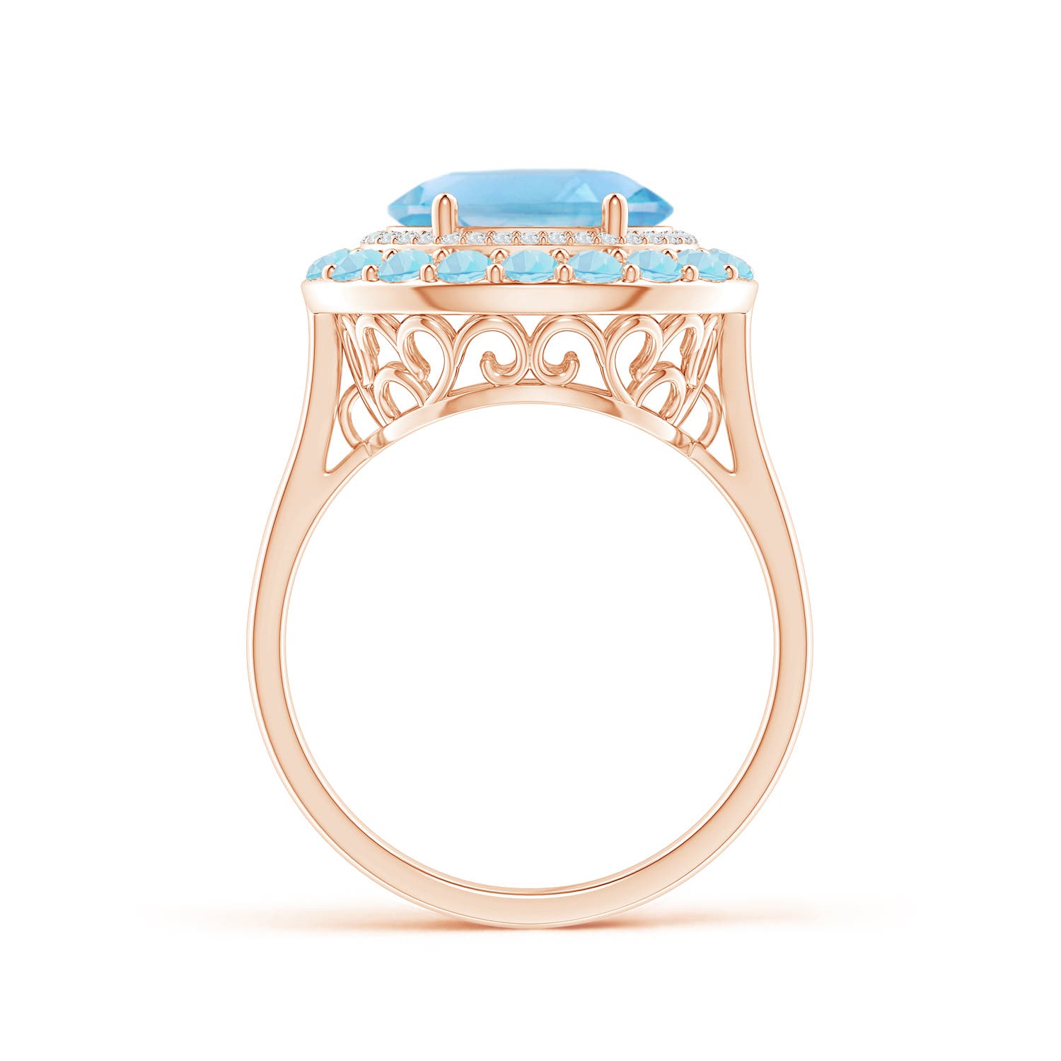 A - Swiss Blue Topaz / 4.07 CT / 14 KT Rose Gold