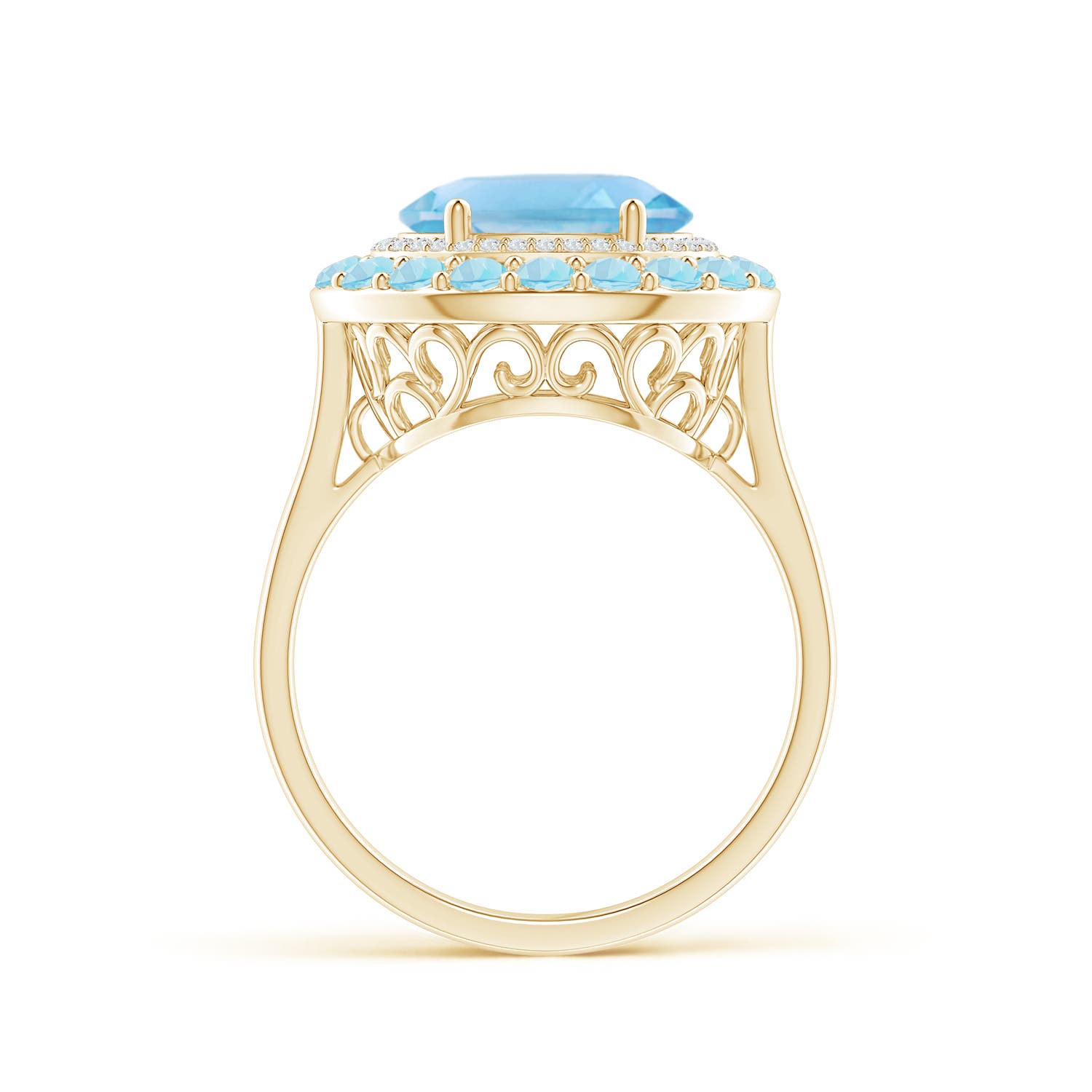 A - Swiss Blue Topaz / 4.07 CT / 14 KT Yellow Gold