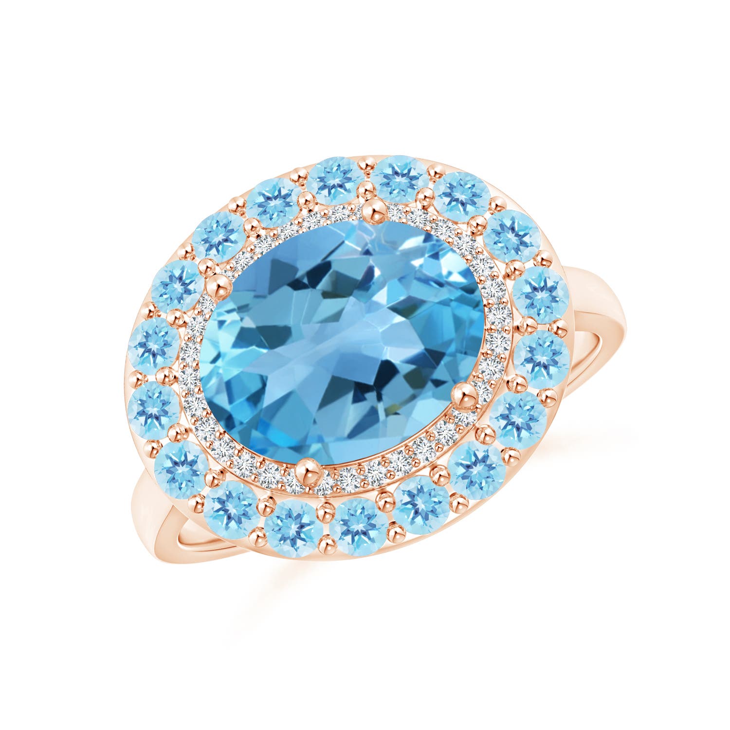 AA - Swiss Blue Topaz / 4.07 CT / 14 KT Rose Gold