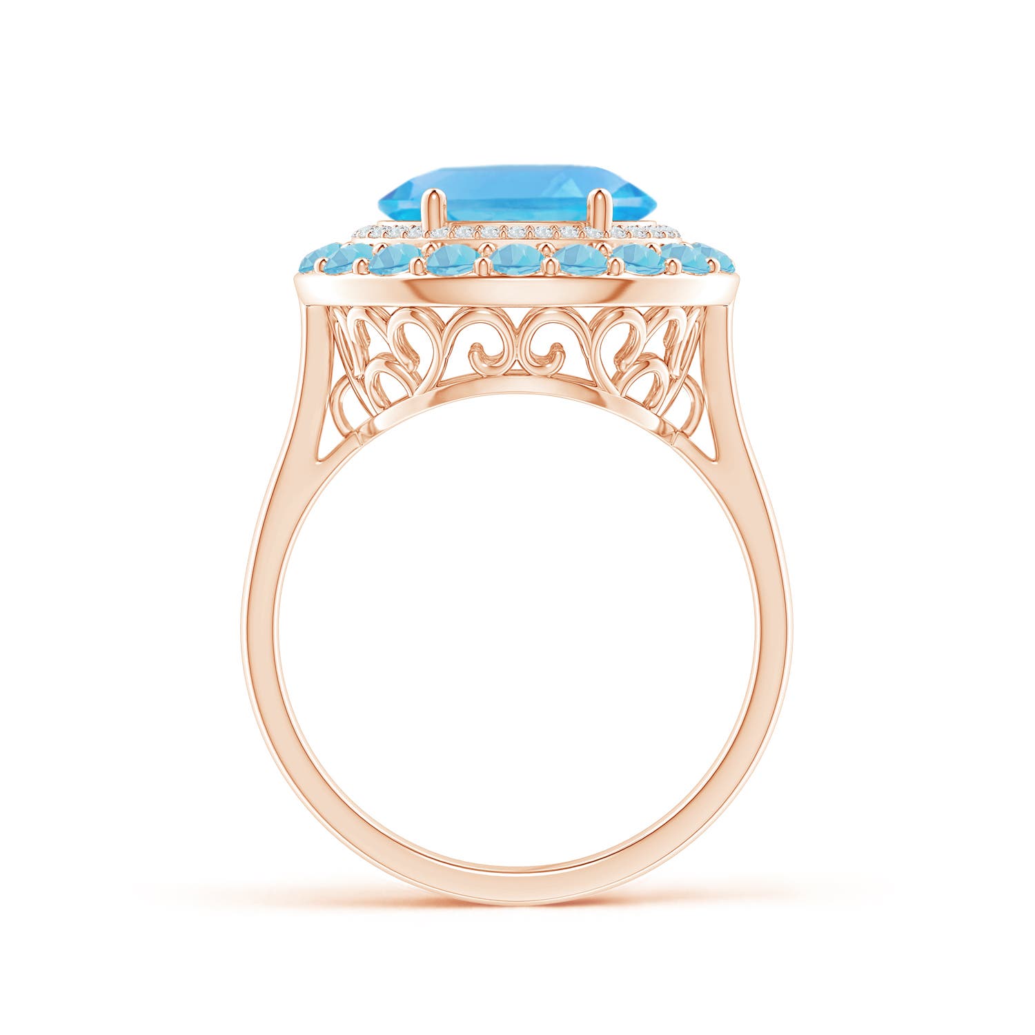 AA - Swiss Blue Topaz / 4.07 CT / 14 KT Rose Gold