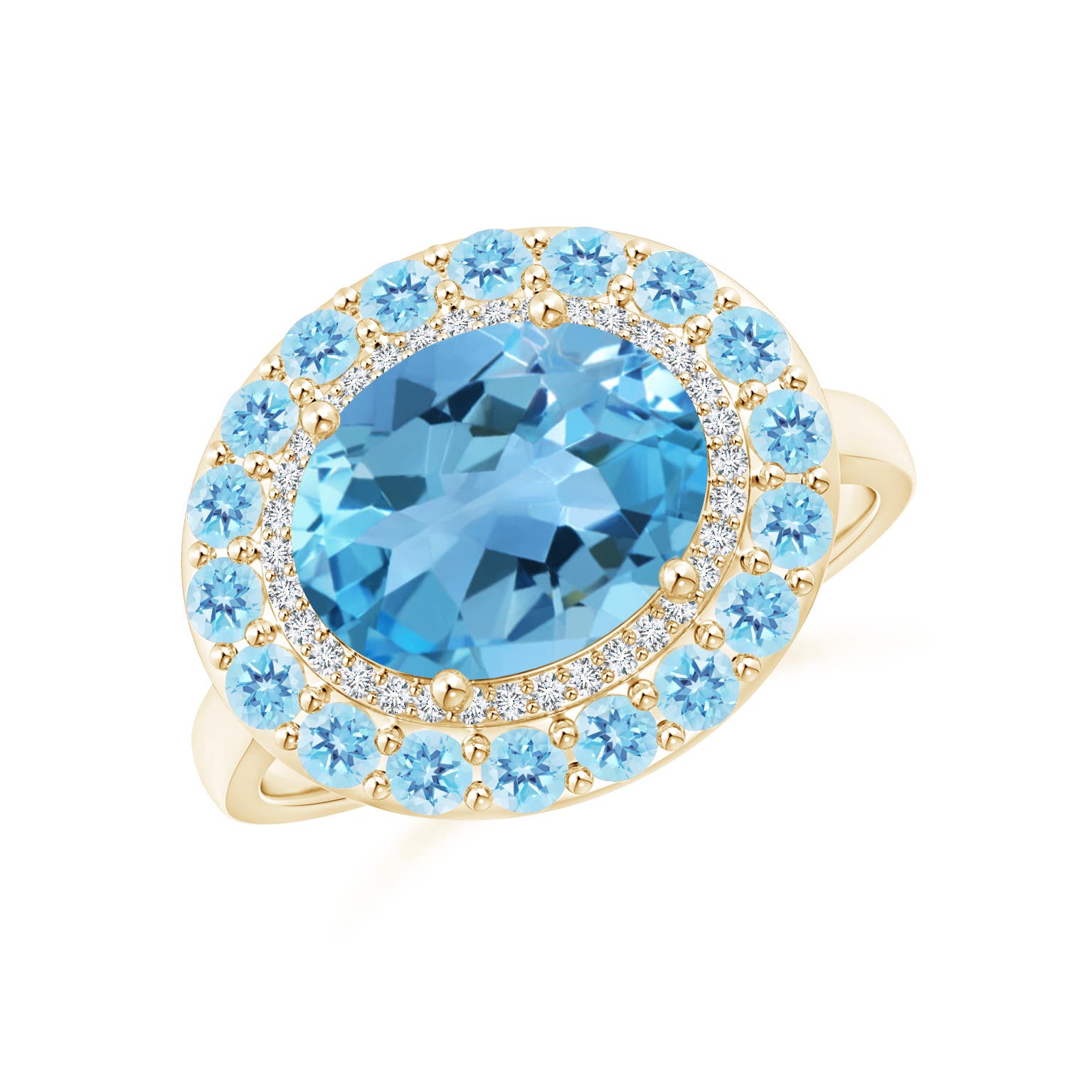 AA - Swiss Blue Topaz / 4.07 CT / 14 KT Yellow Gold