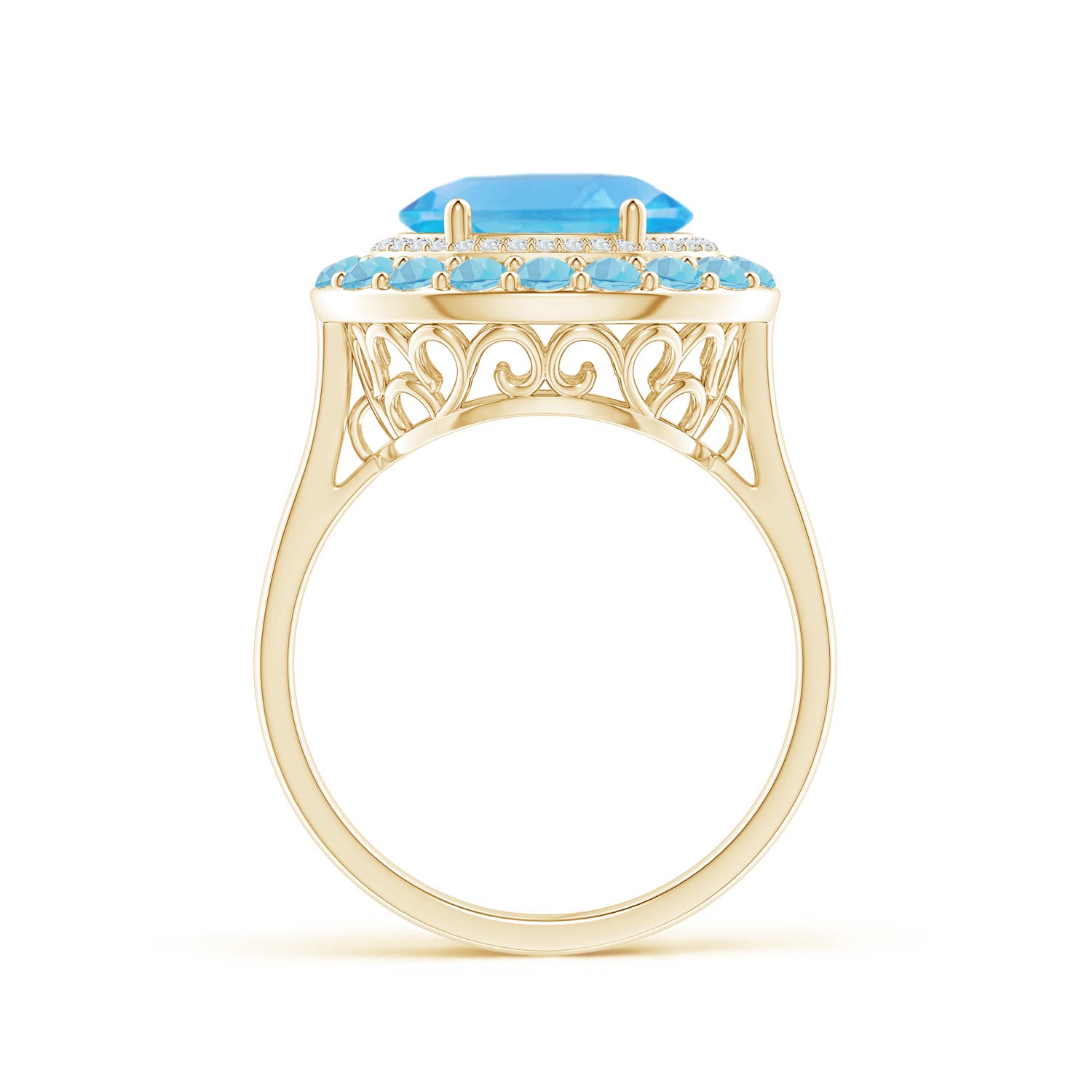 AA - Swiss Blue Topaz / 4.07 CT / 14 KT Yellow Gold