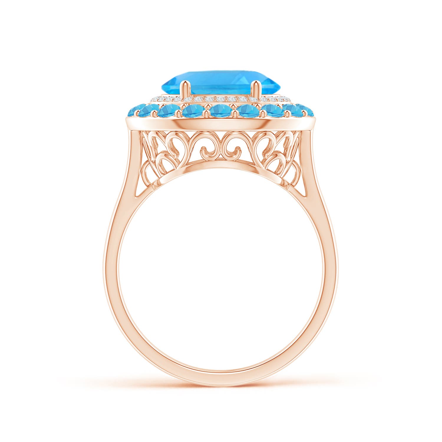 AAA - Swiss Blue Topaz / 4.07 CT / 14 KT Rose Gold