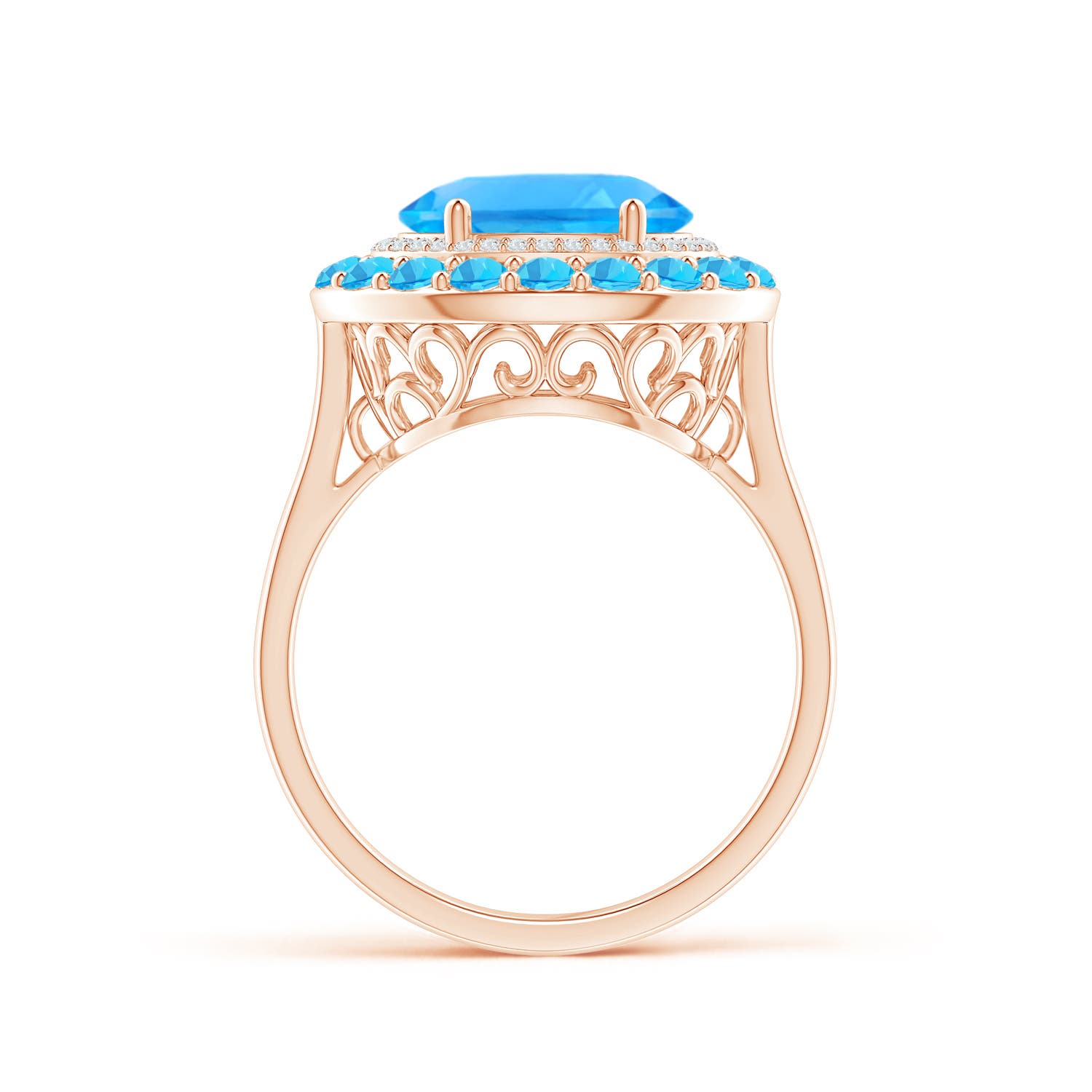 AAAA - Swiss Blue Topaz / 4.07 CT / 14 KT Rose Gold