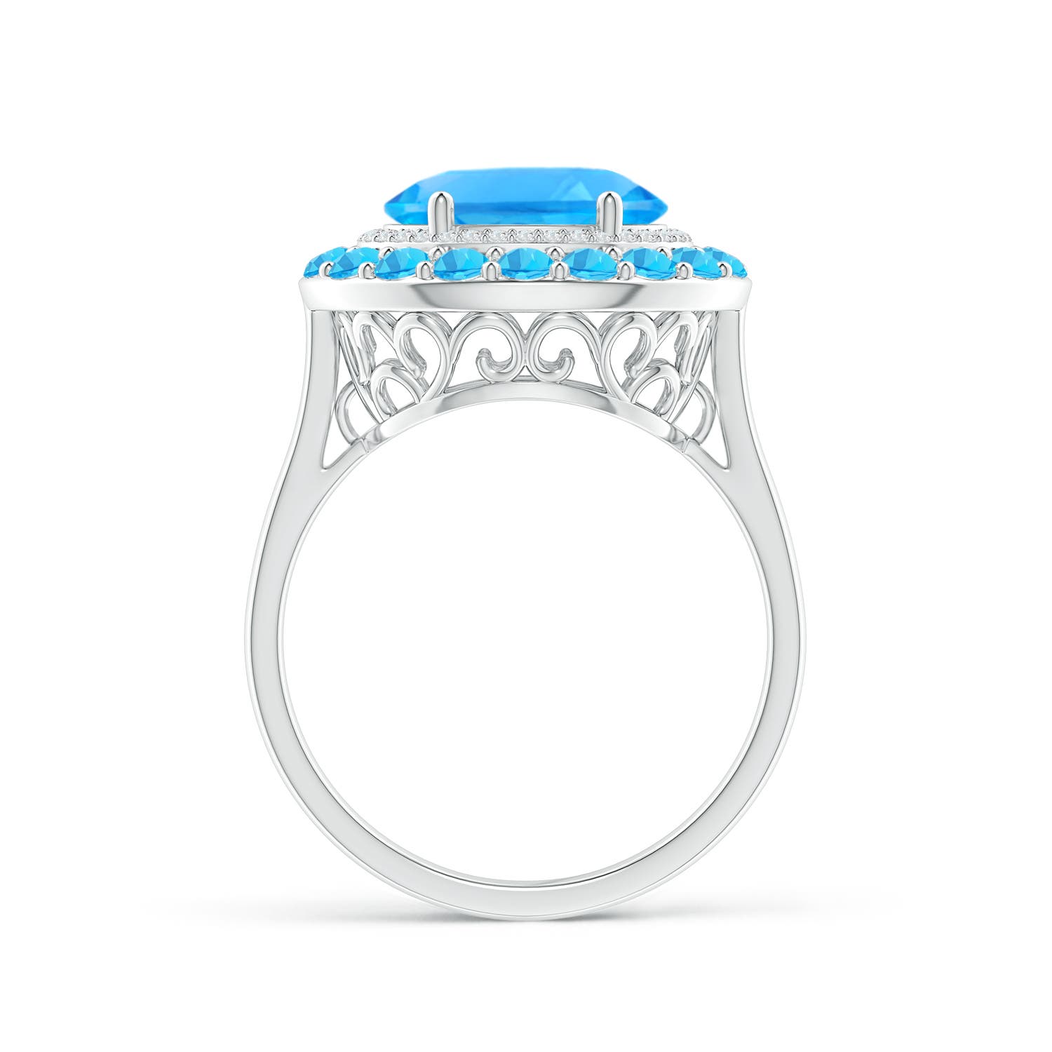 AAAA - Swiss Blue Topaz / 4.07 CT / 14 KT White Gold