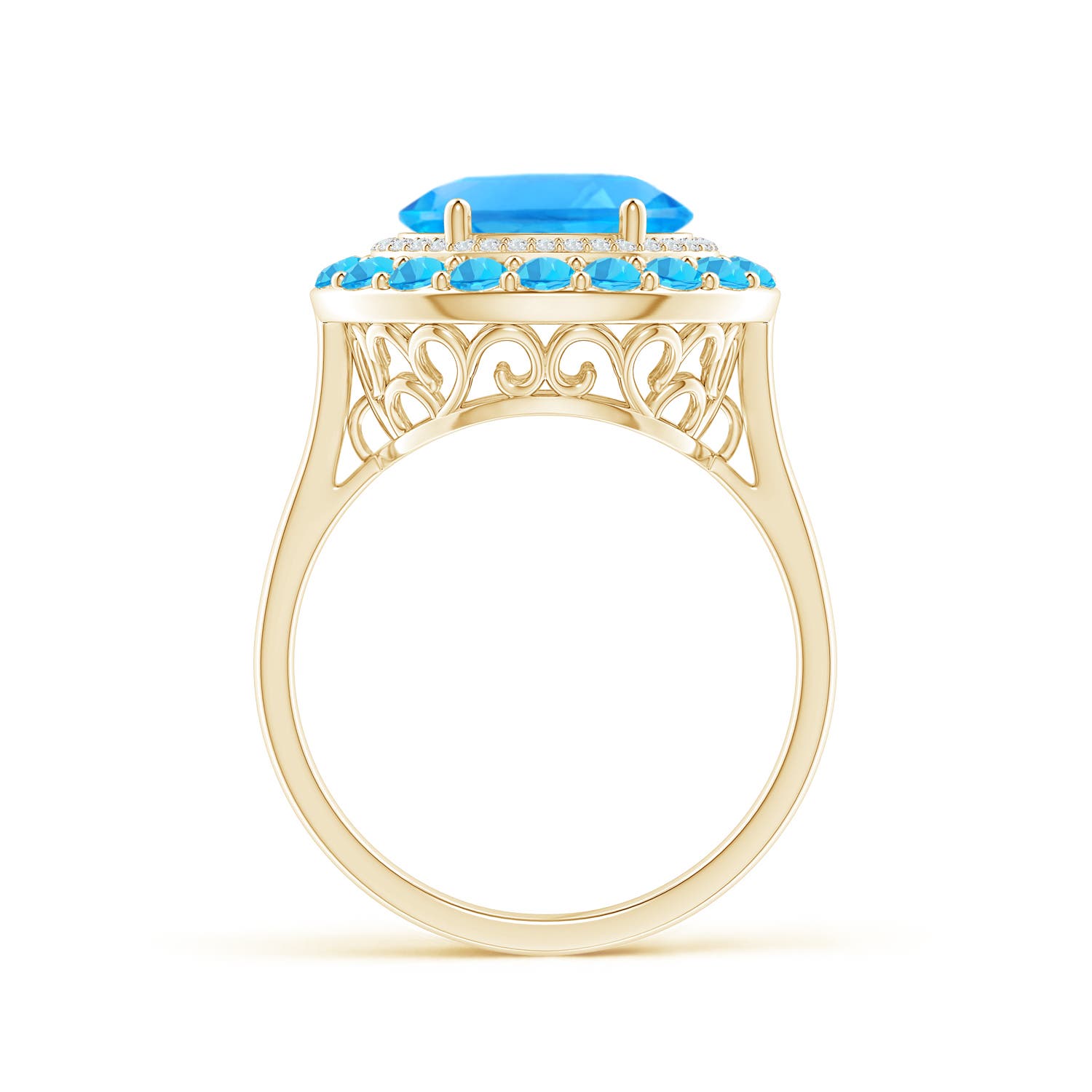 AAAA - Swiss Blue Topaz / 4.07 CT / 14 KT Yellow Gold