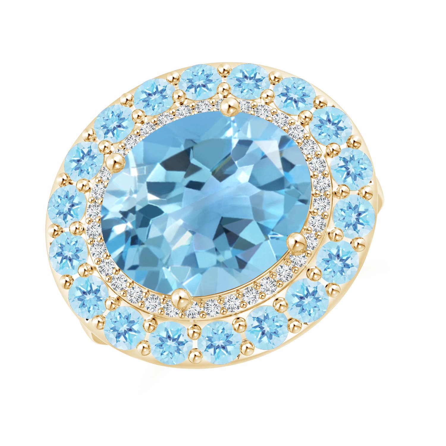 A - Swiss Blue Topaz / 7.21 CT / 14 KT Yellow Gold