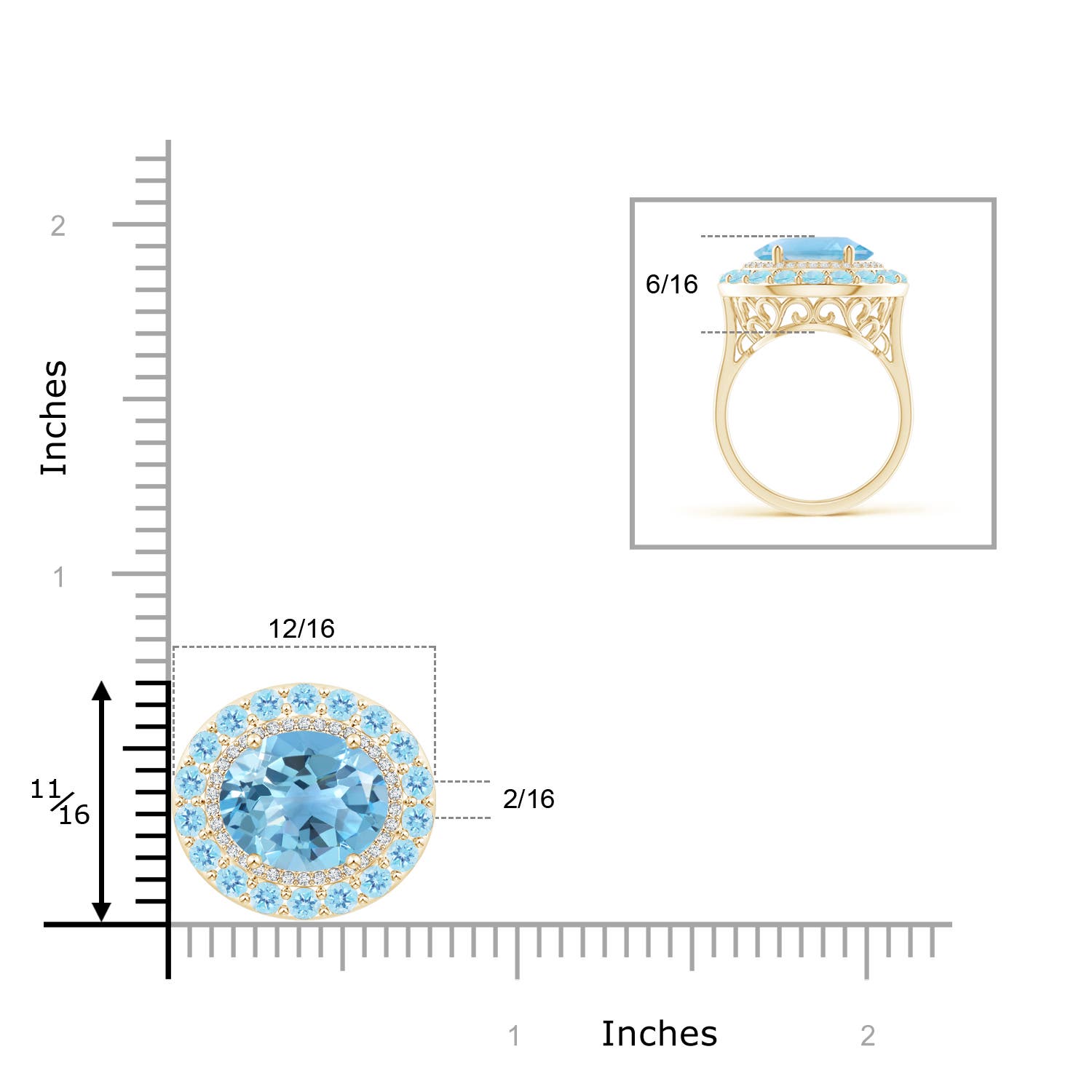 A - Swiss Blue Topaz / 7.21 CT / 14 KT Yellow Gold