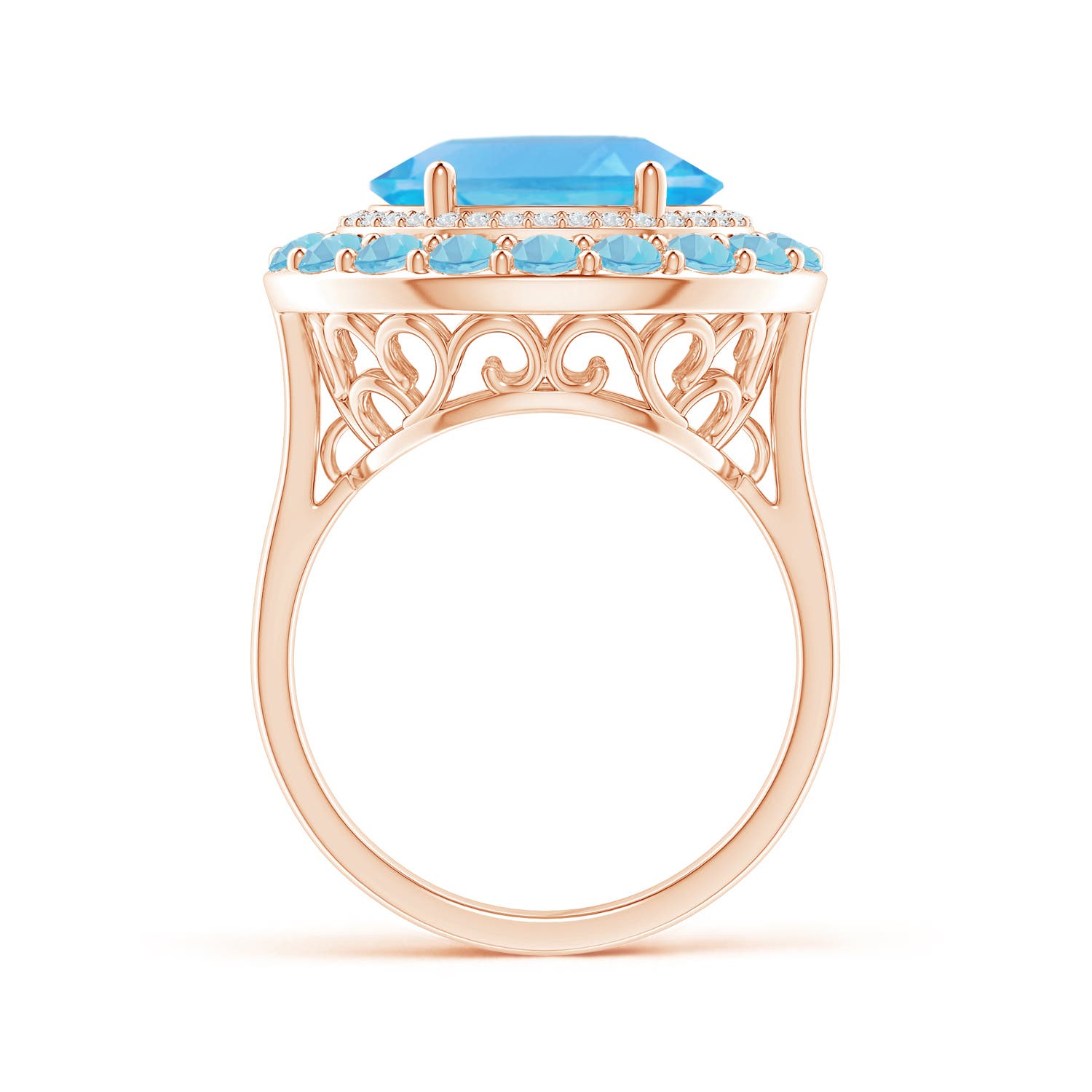 AA - Swiss Blue Topaz / 7.21 CT / 14 KT Rose Gold