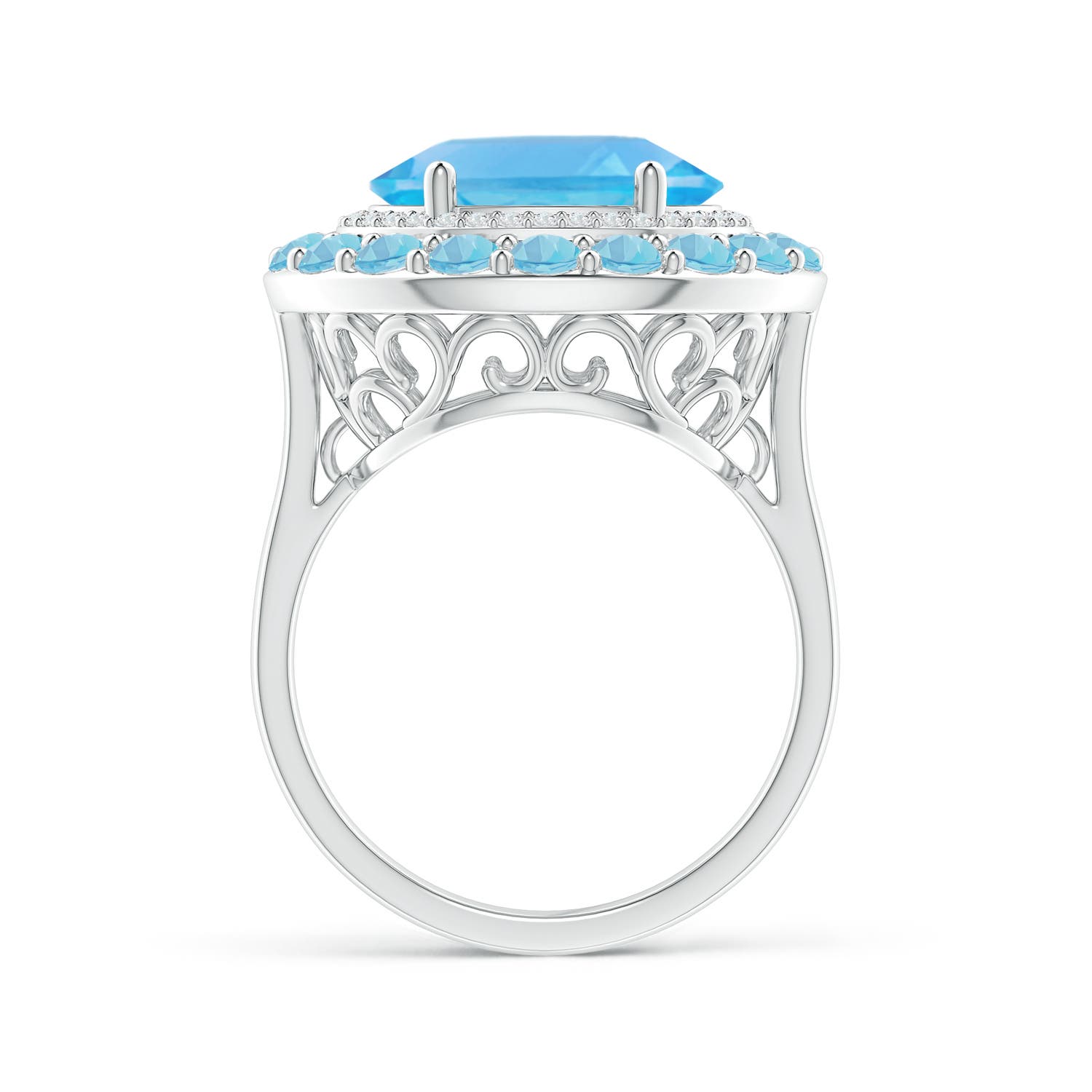 AA - Swiss Blue Topaz / 7.21 CT / 14 KT White Gold