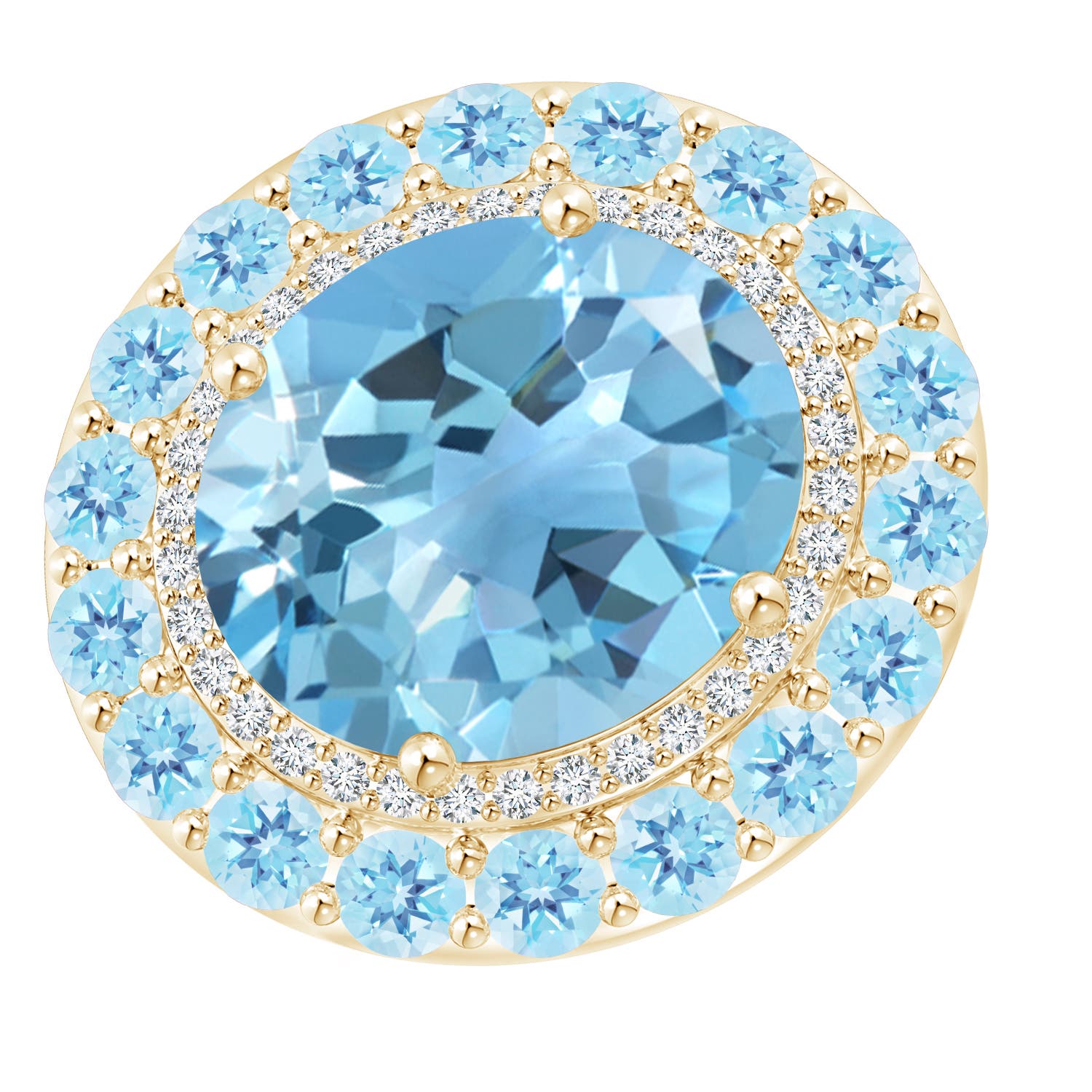 A - Swiss Blue Topaz / 11.04 CT / 14 KT Yellow Gold