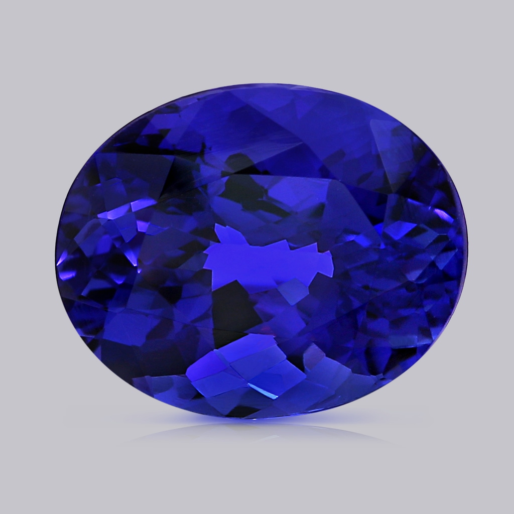 15.67x12.90x9.18mm AAAA Sideways GIA Certified Oval Tanzanite Double Halo Ring in White Gold Product Image