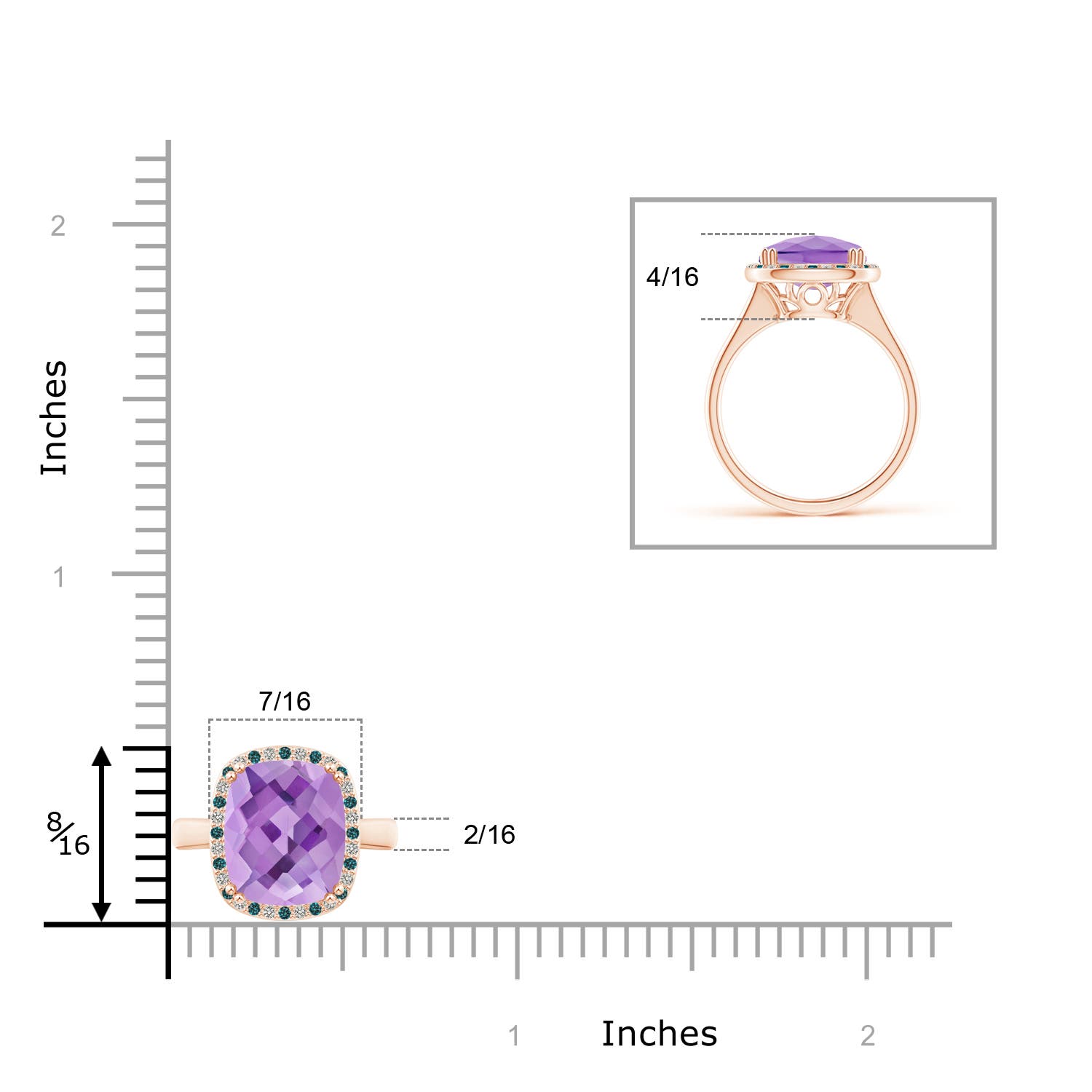 A - Amethyst / 3.14 CT / 14 KT Rose Gold