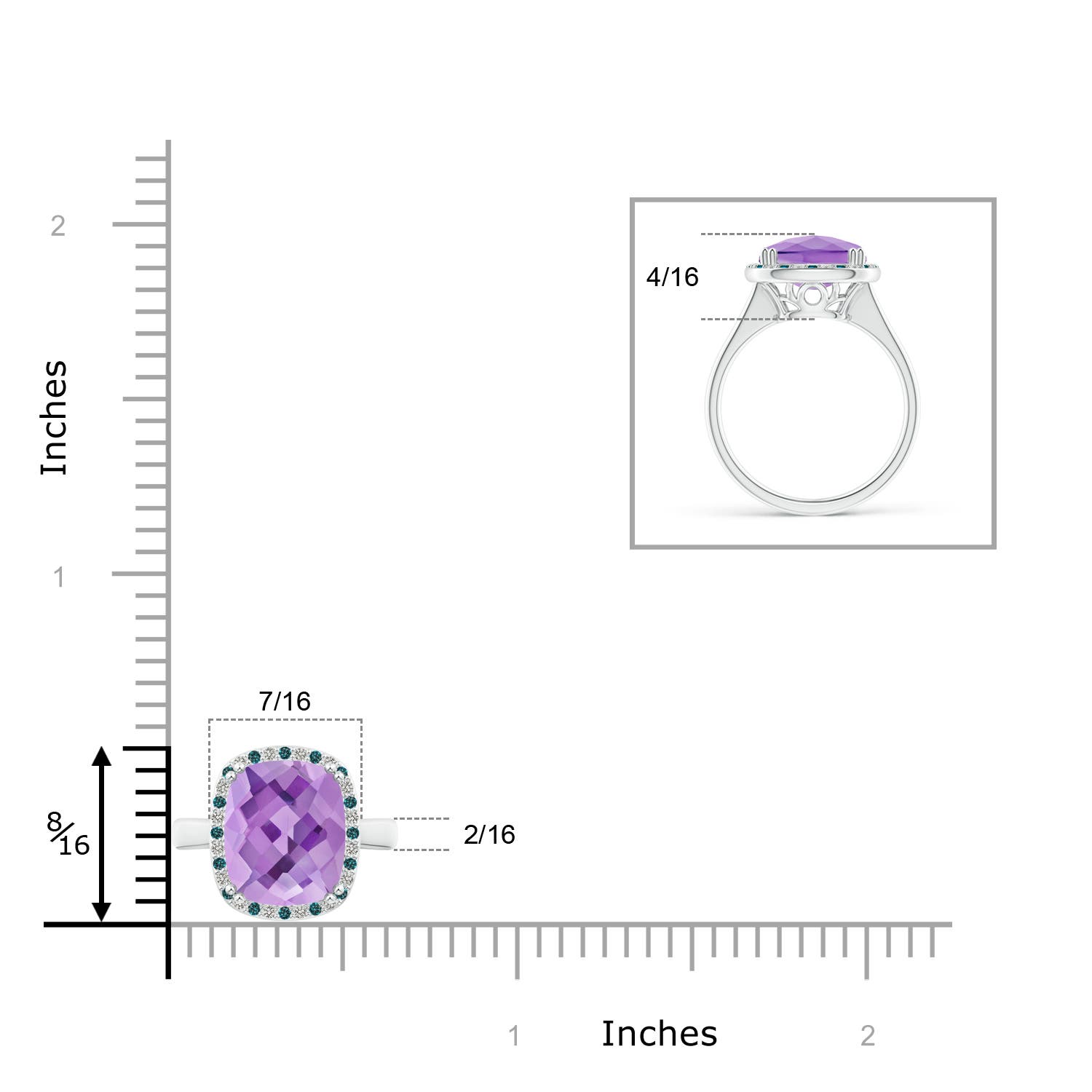 A - Amethyst / 3.14 CT / 14 KT White Gold