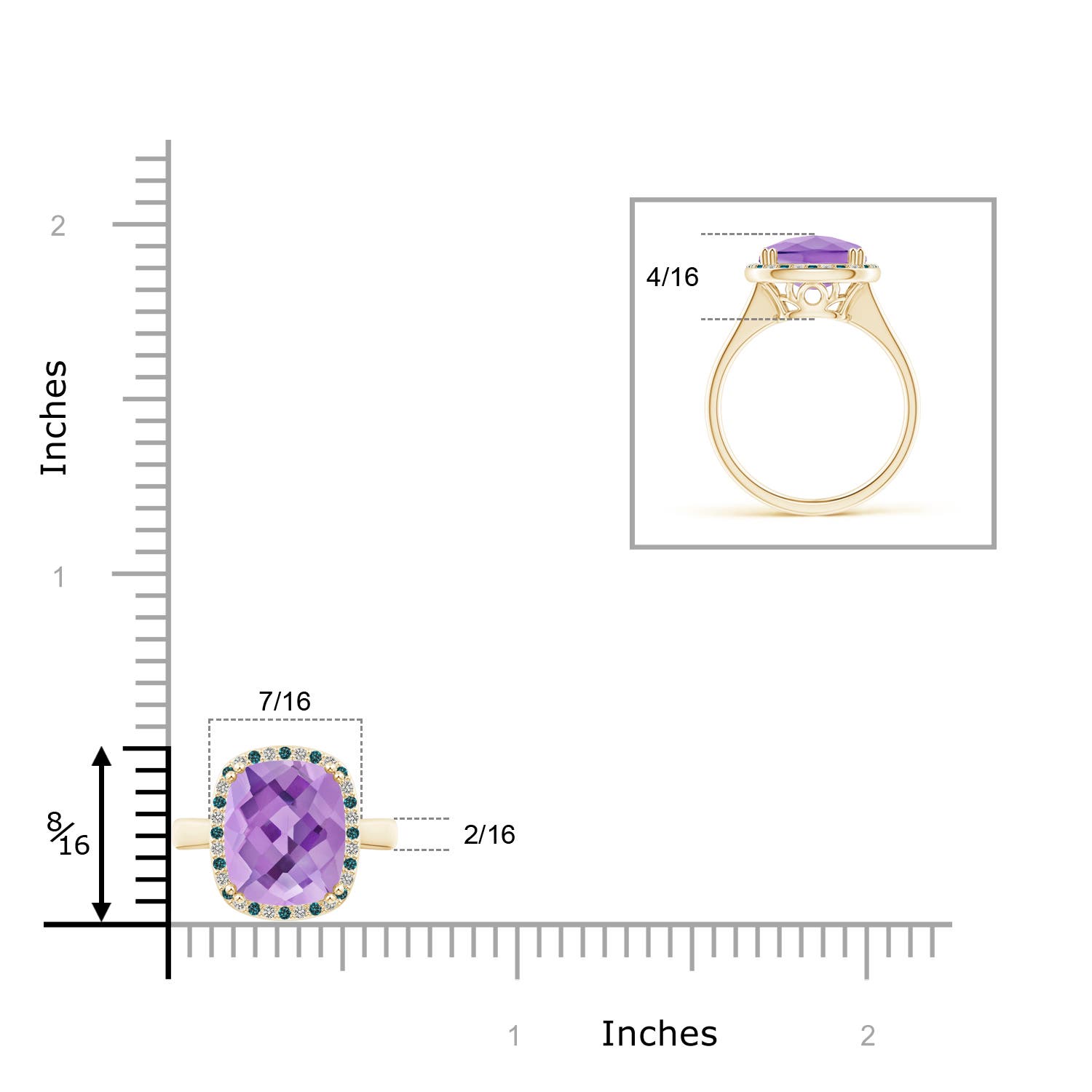 A - Amethyst / 3.14 CT / 14 KT Yellow Gold