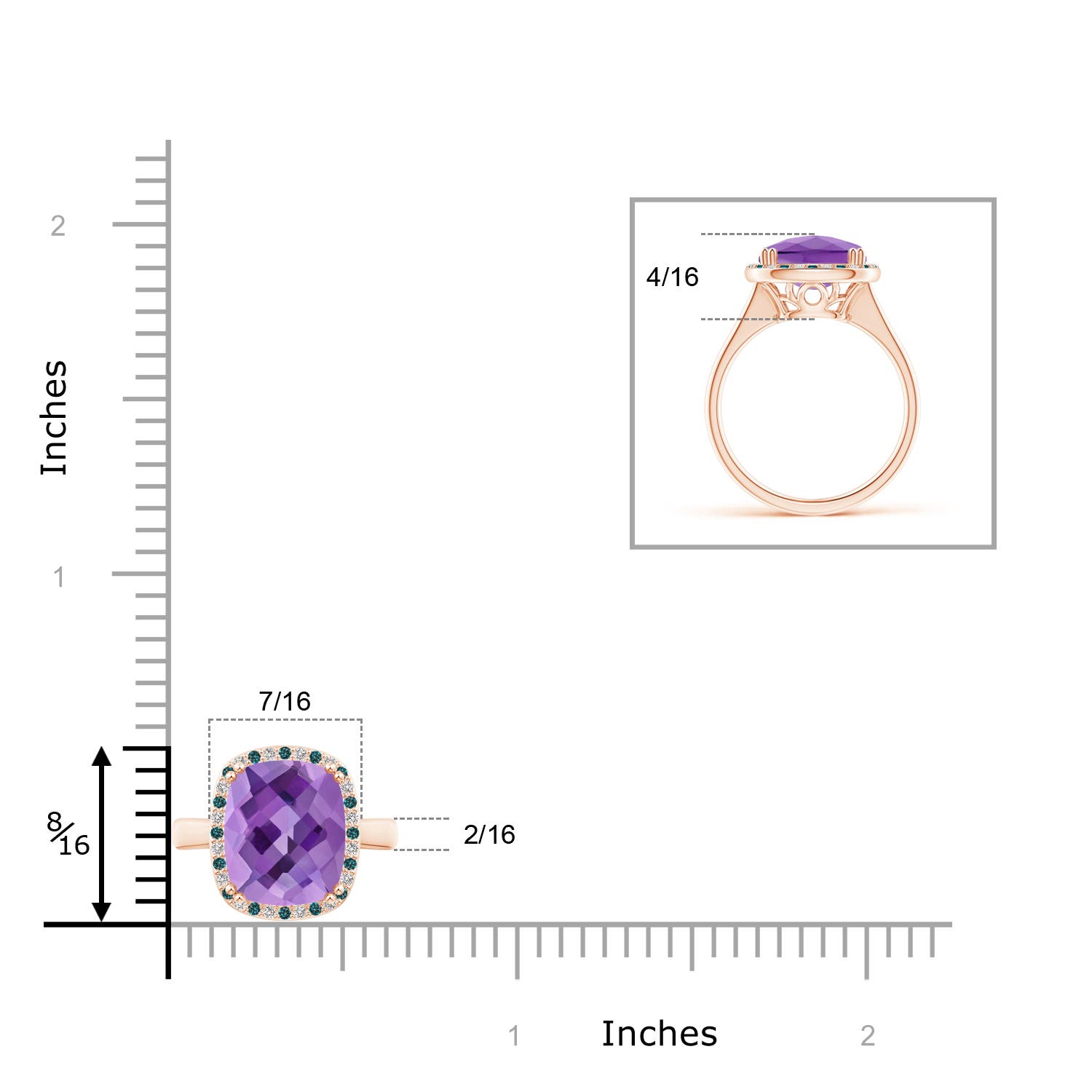 AA - Amethyst / 3.14 CT / 14 KT Rose Gold