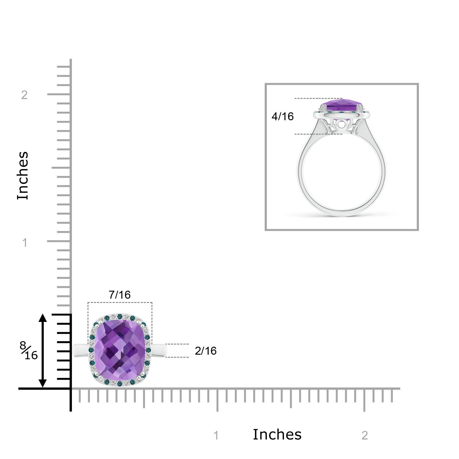 AA - Amethyst / 3.14 CT / 14 KT White Gold