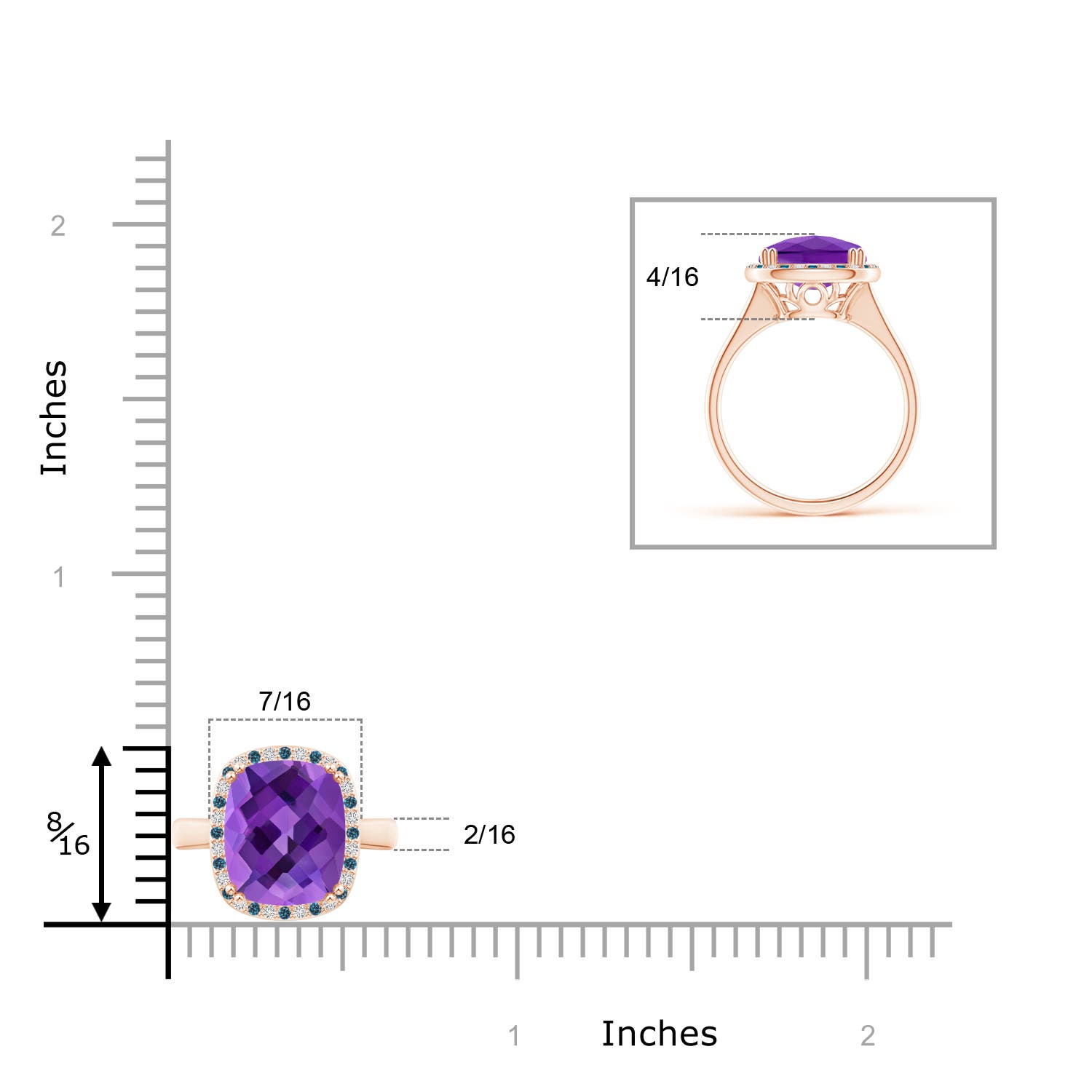 AAA - Amethyst / 3.14 CT / 14 KT Rose Gold