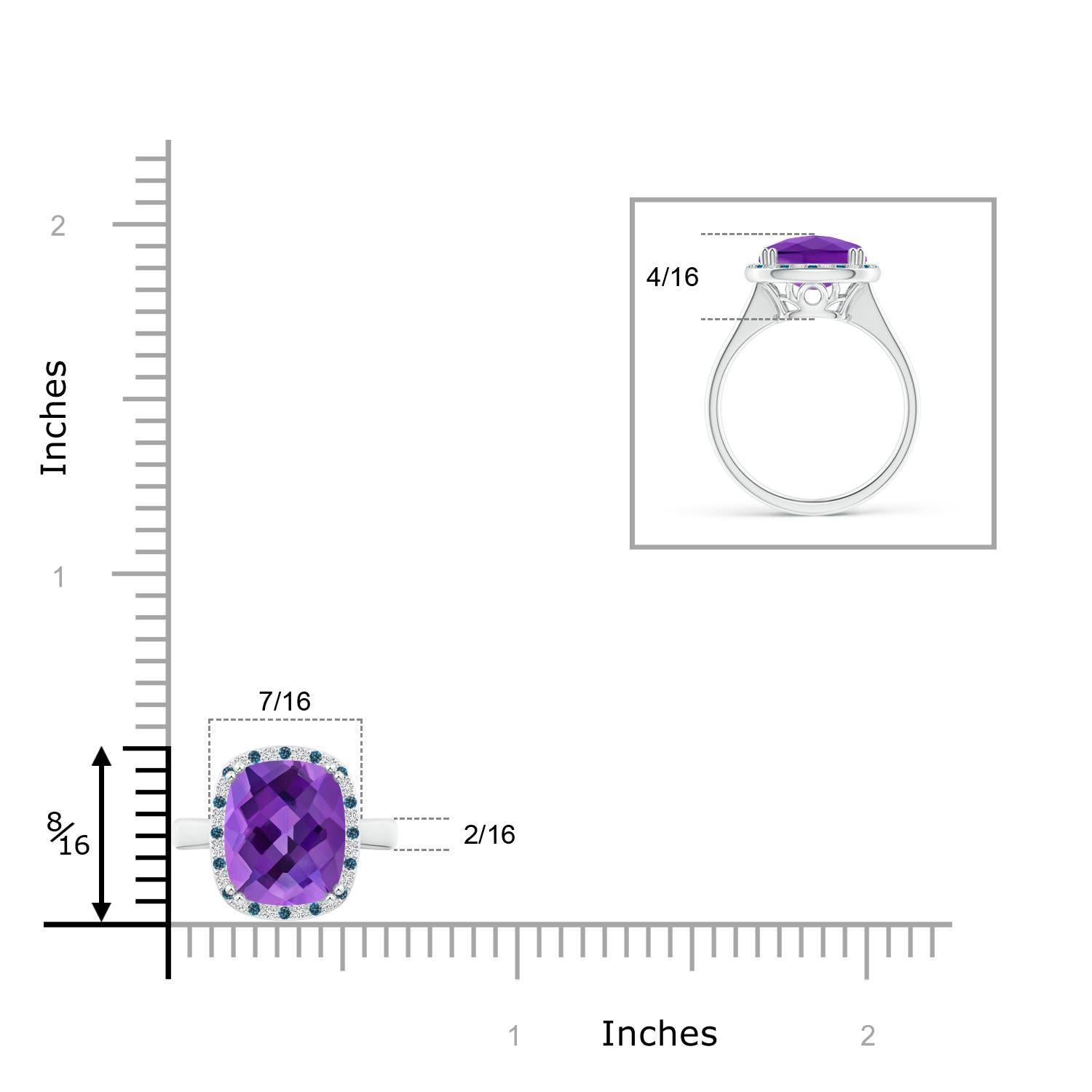 AAA - Amethyst / 3.14 CT / 14 KT White Gold