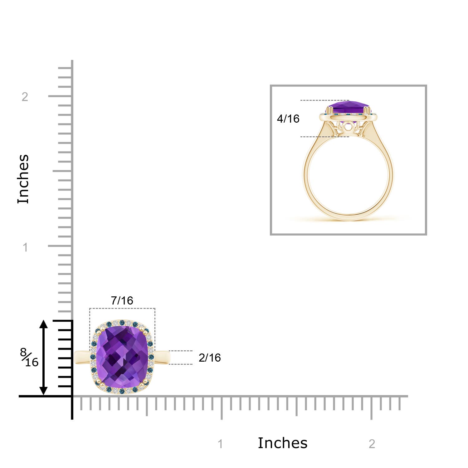 AAA - Amethyst / 3.14 CT / 14 KT Yellow Gold