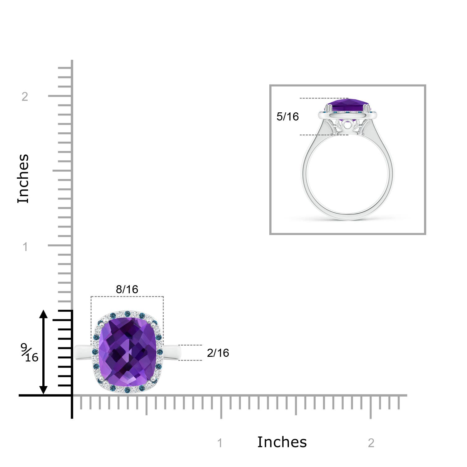 AAAA - Amethyst / 4.59 CT / 14 KT White Gold