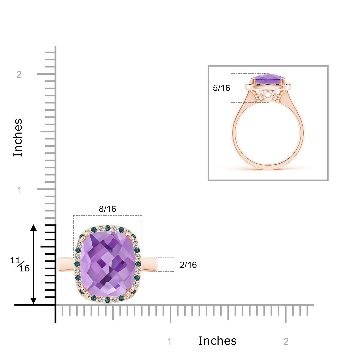 A - Amethyst / 6.27 CT / 14 KT Rose Gold