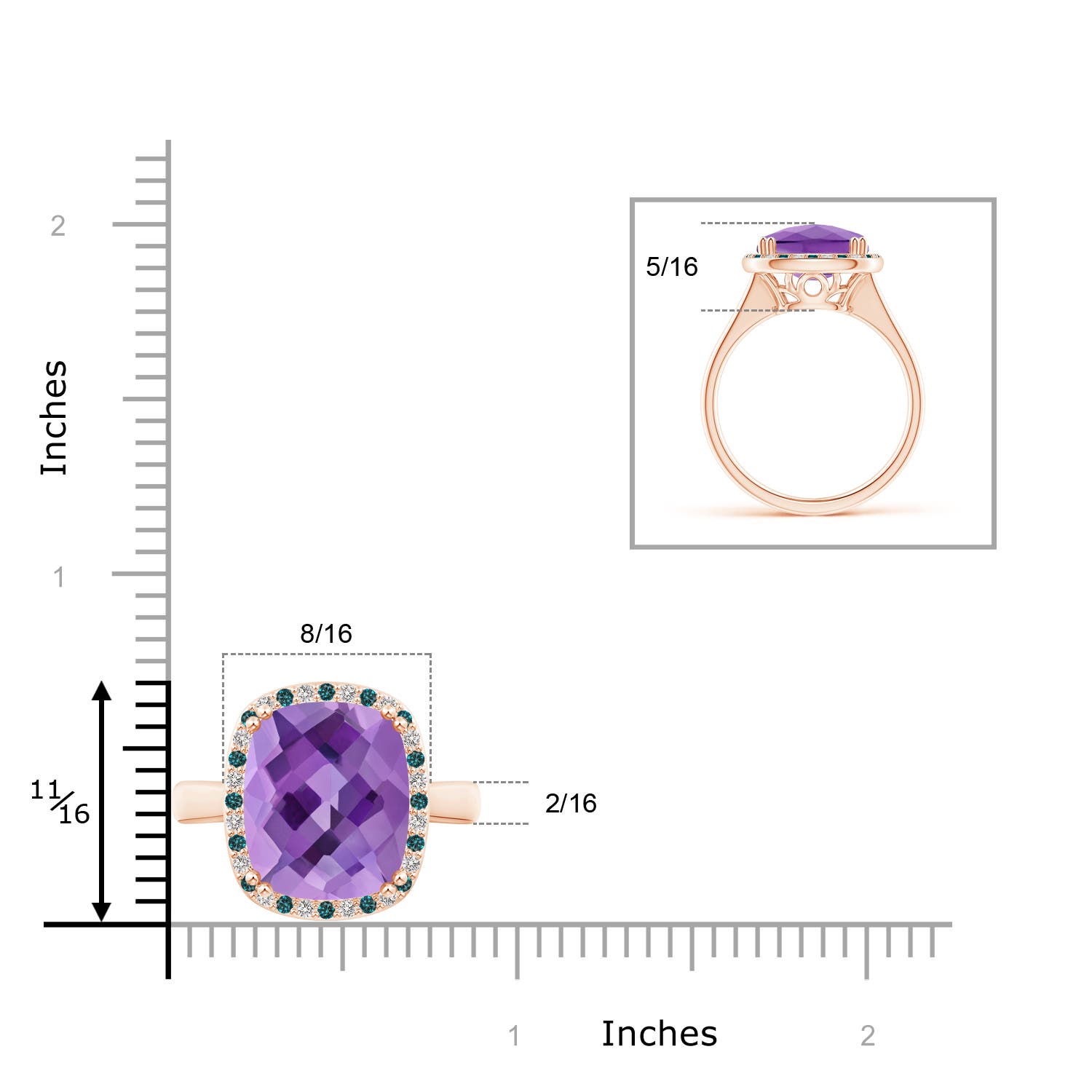 AA - Amethyst / 6.27 CT / 14 KT Rose Gold