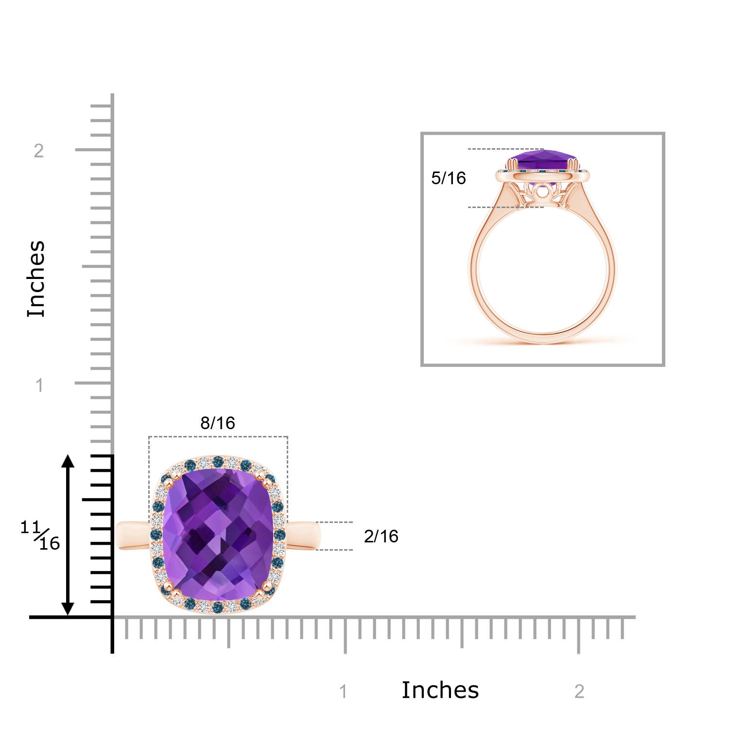 AAA - Amethyst / 6.27 CT / 14 KT Rose Gold