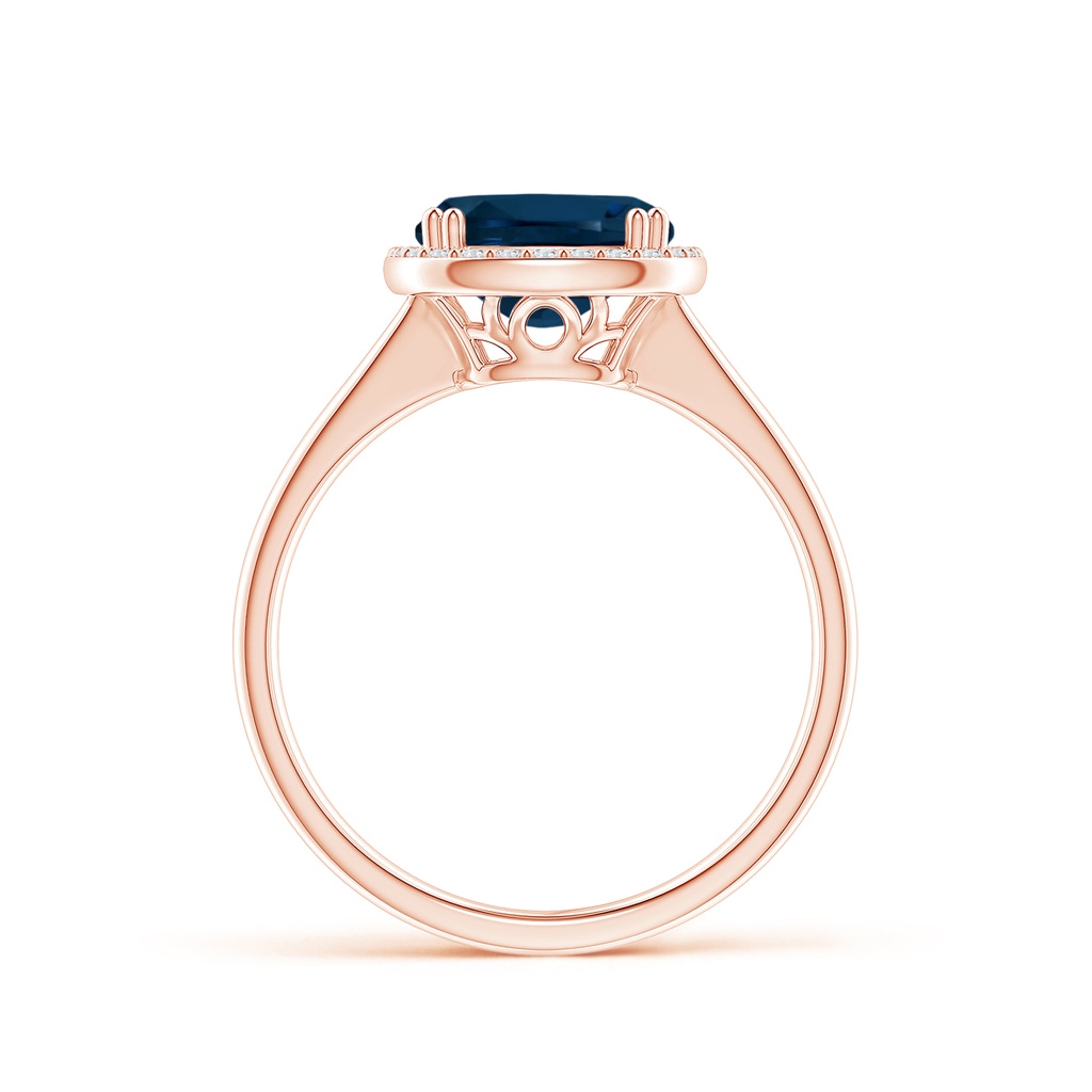 10.19x8.12x5.91mm AAAA GIA Certified Rectangular Cushion London Blue Topaz Cocktail Ring in 18K Rose Gold Side 199
