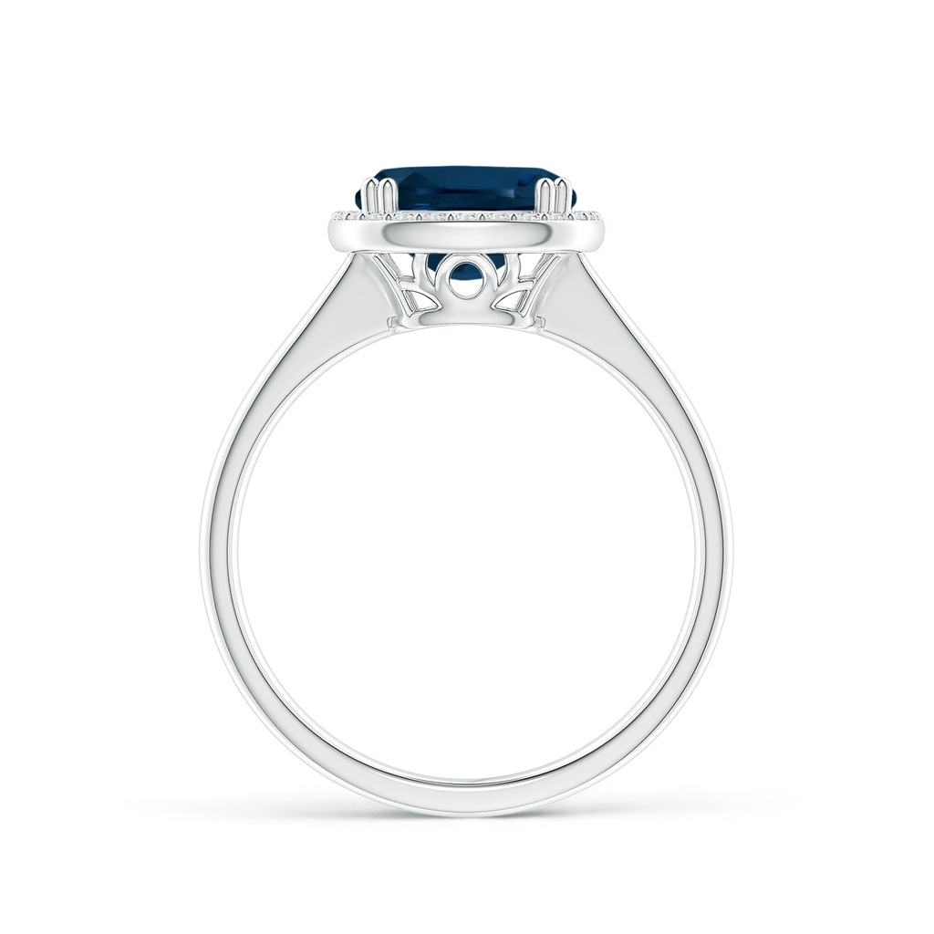 10.19x8.12x5.91mm AAAA GIA Certified Rectangular Cushion London Blue Topaz Cocktail Ring in White Gold Side 199