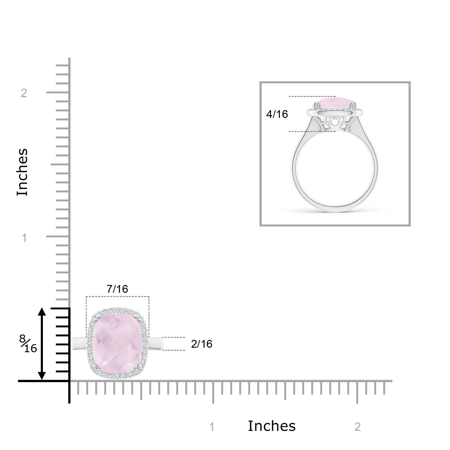 A - Rose Quartz / 2.88 CT / 14 KT White Gold