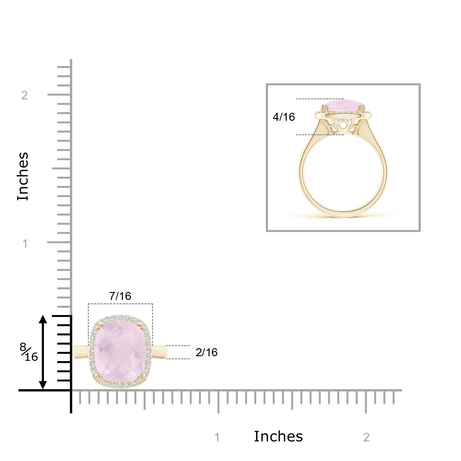 A - Rose Quartz / 2.88 CT / 14 KT Yellow Gold