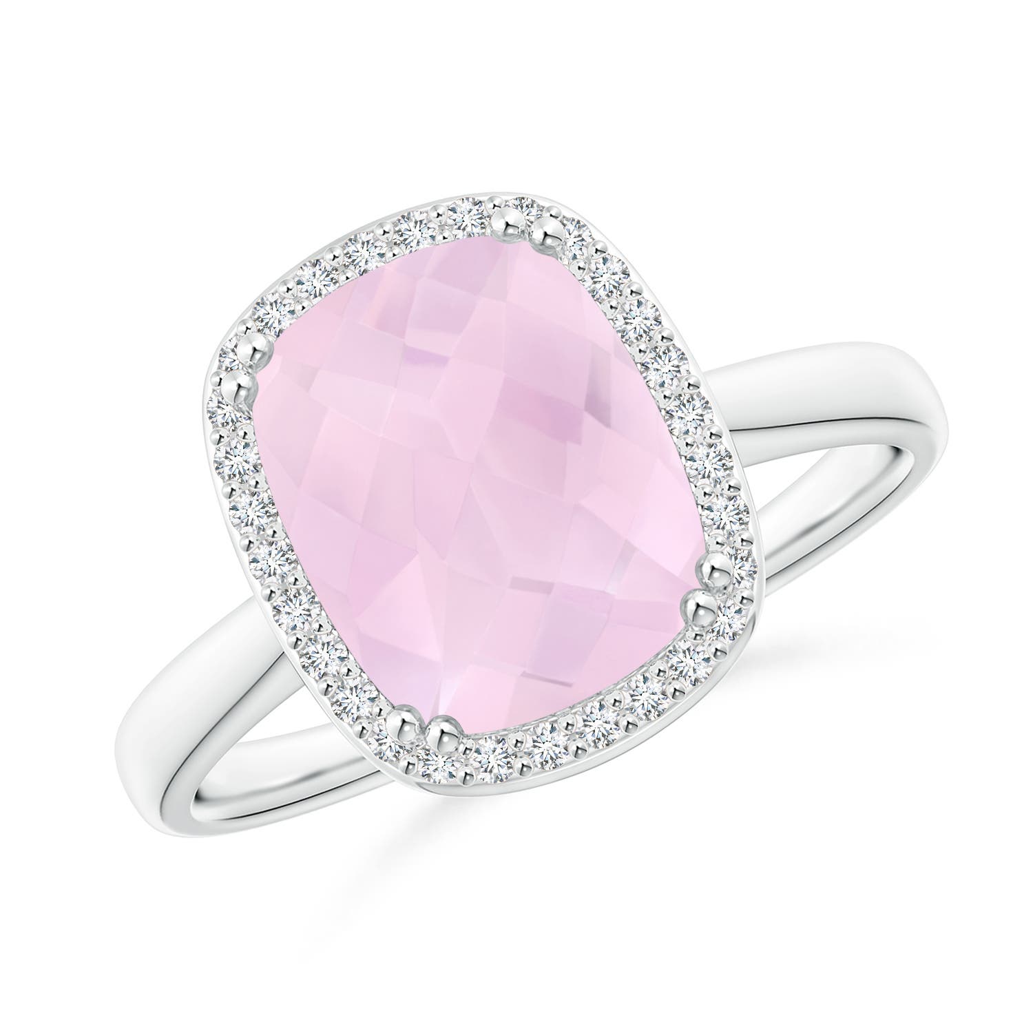 AA - Rose Quartz / 2.88 CT / 14 KT White Gold