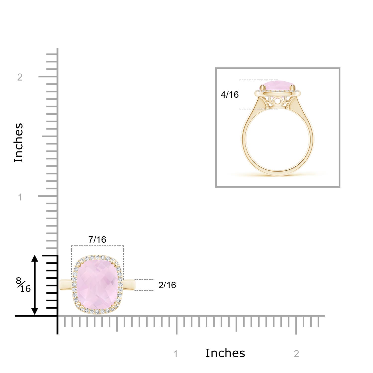 AA - Rose Quartz / 2.88 CT / 14 KT Yellow Gold