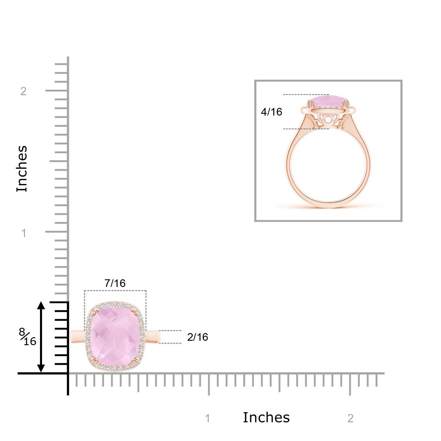 AAAA - Rose Quartz / 2.88 CT / 14 KT Rose Gold