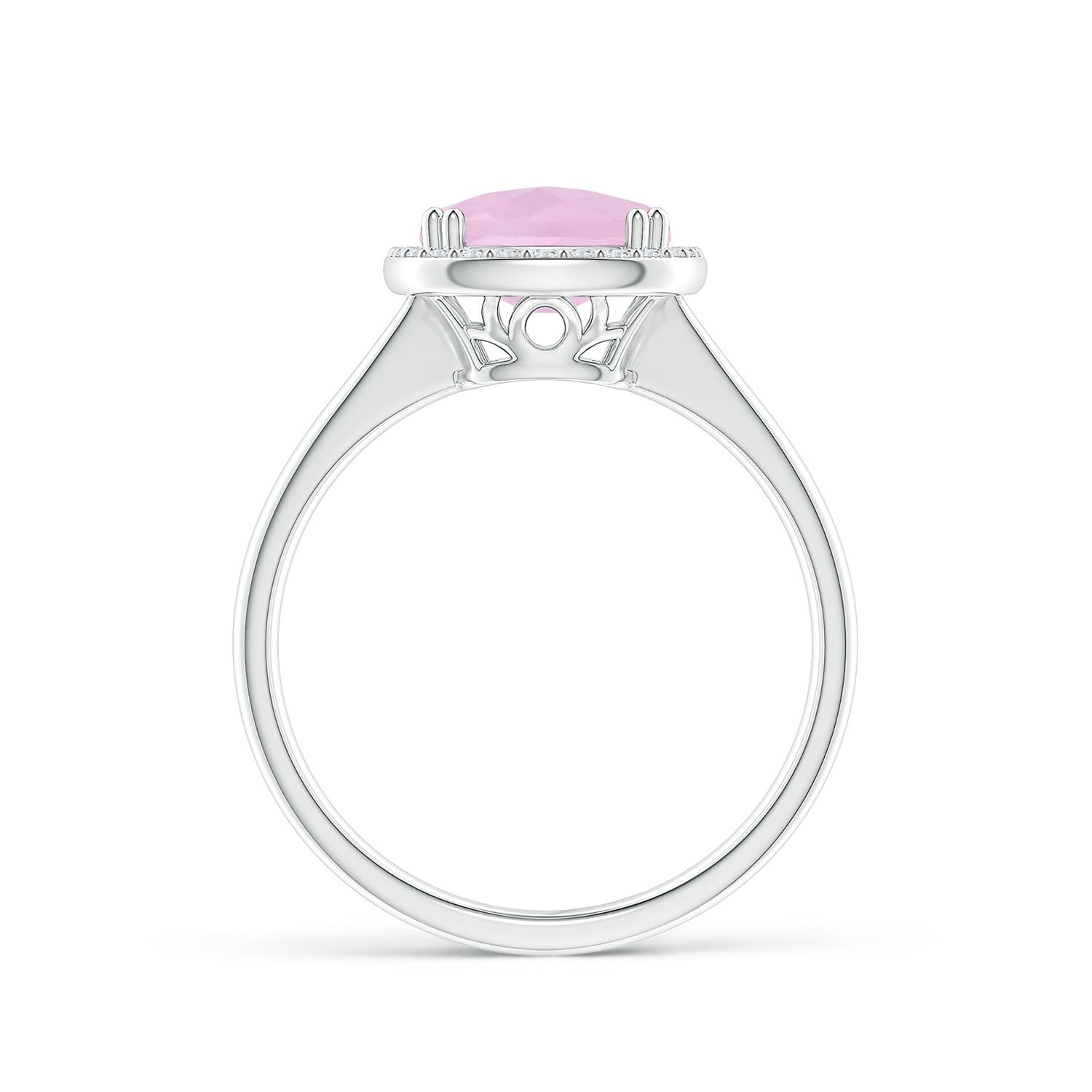 AAAA - Rose Quartz / 2.88 CT / 14 KT White Gold