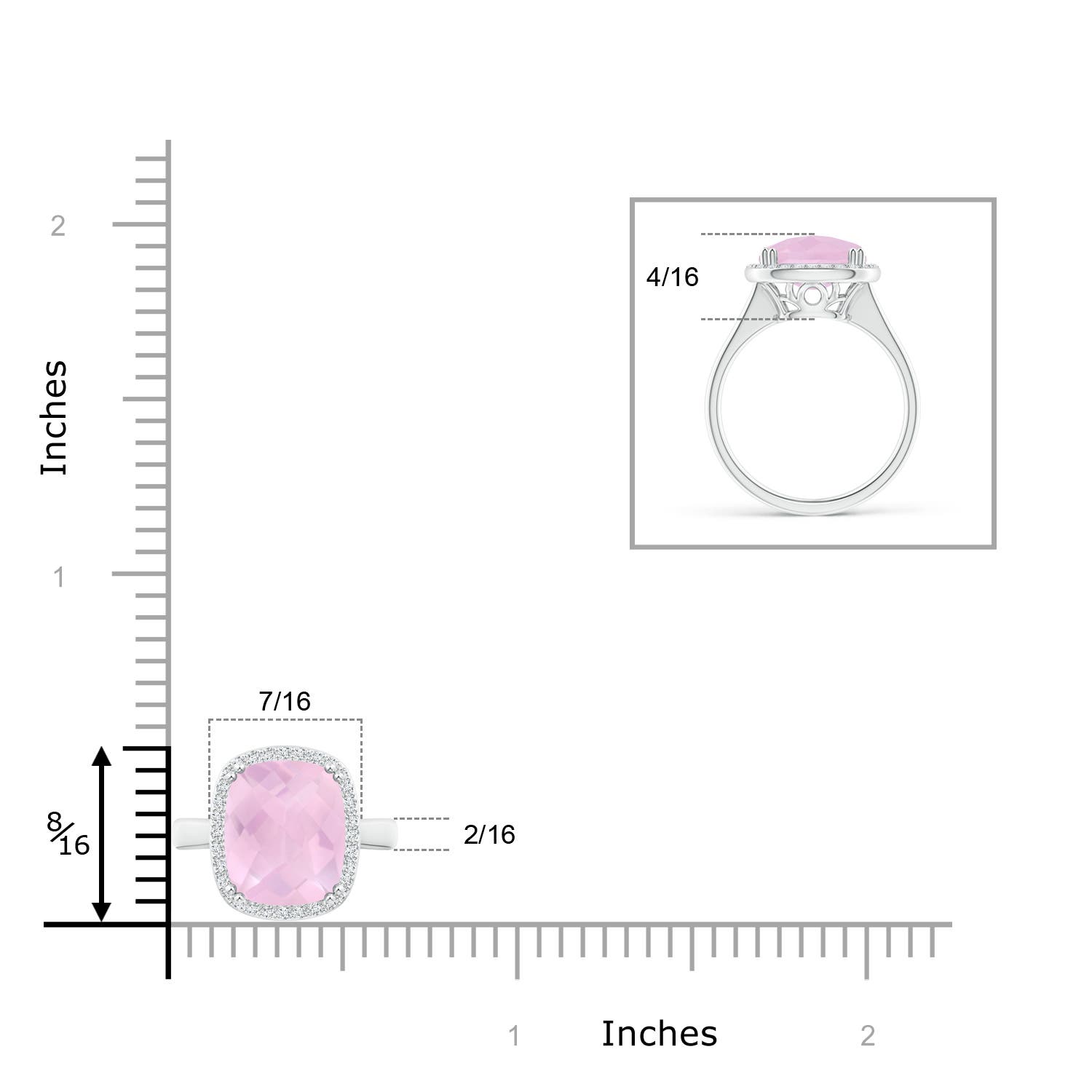 AAAA - Rose Quartz / 2.88 CT / 14 KT White Gold