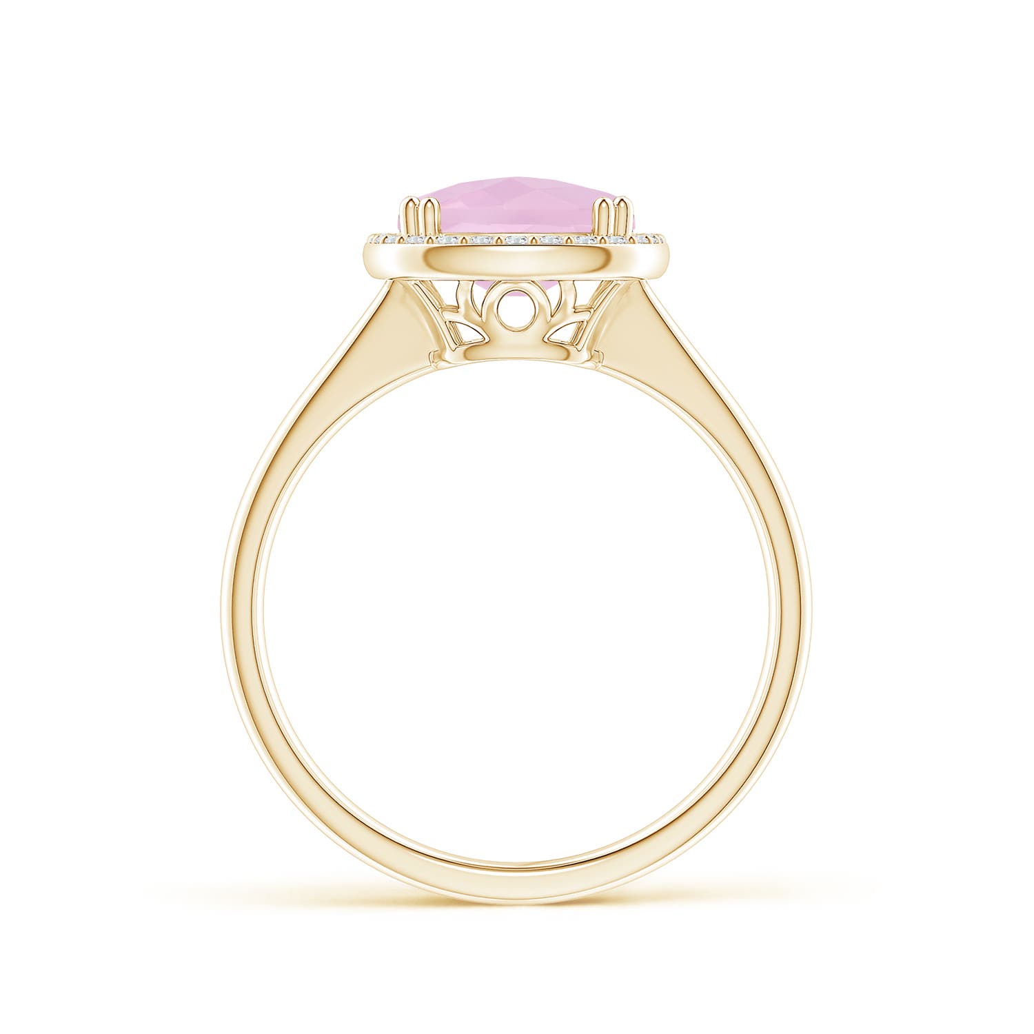 AAAA - Rose Quartz / 2.88 CT / 14 KT Yellow Gold