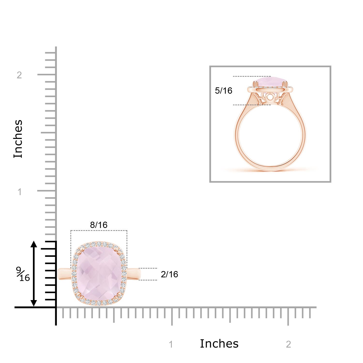 A - Rose Quartz / 4.94 CT / 14 KT Rose Gold