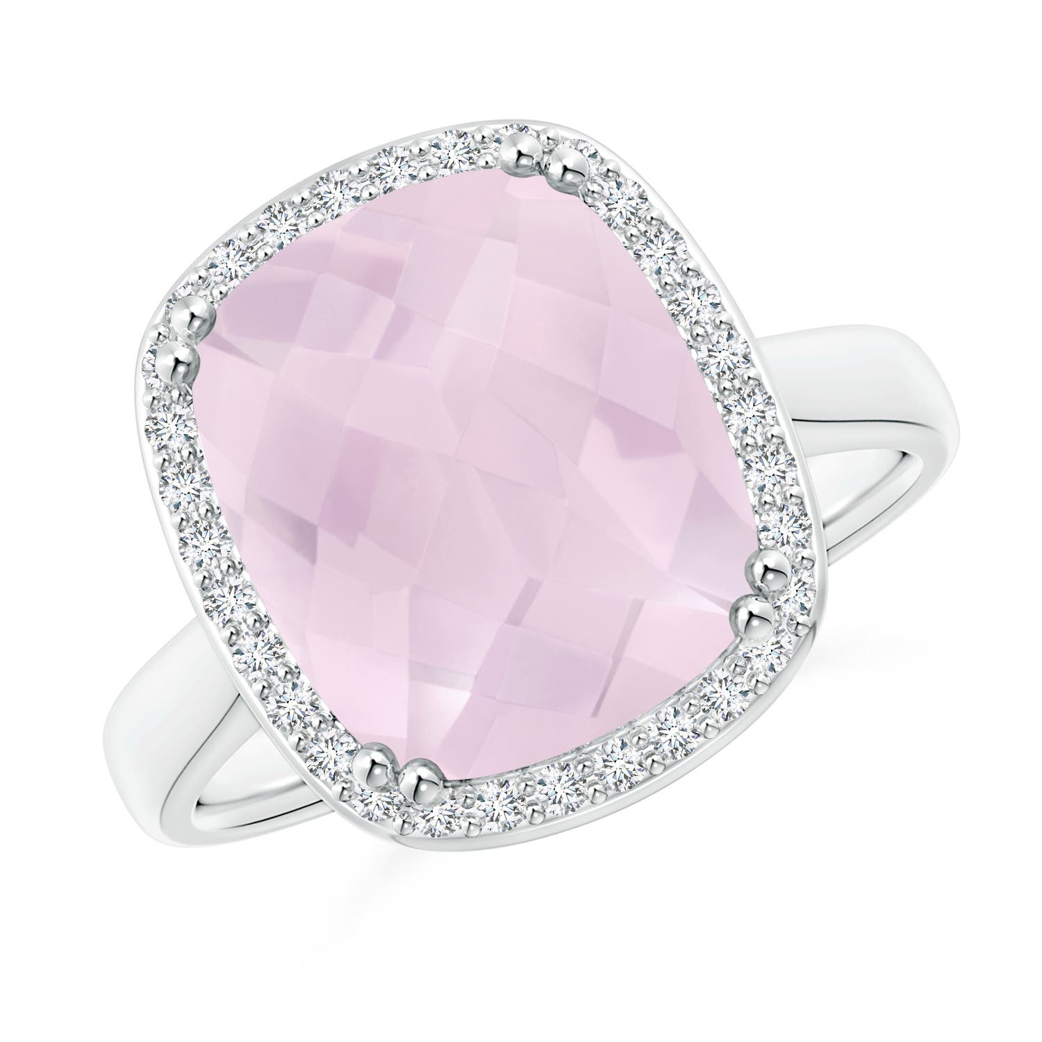 A - Rose Quartz / 4.94 CT / 14 KT White Gold